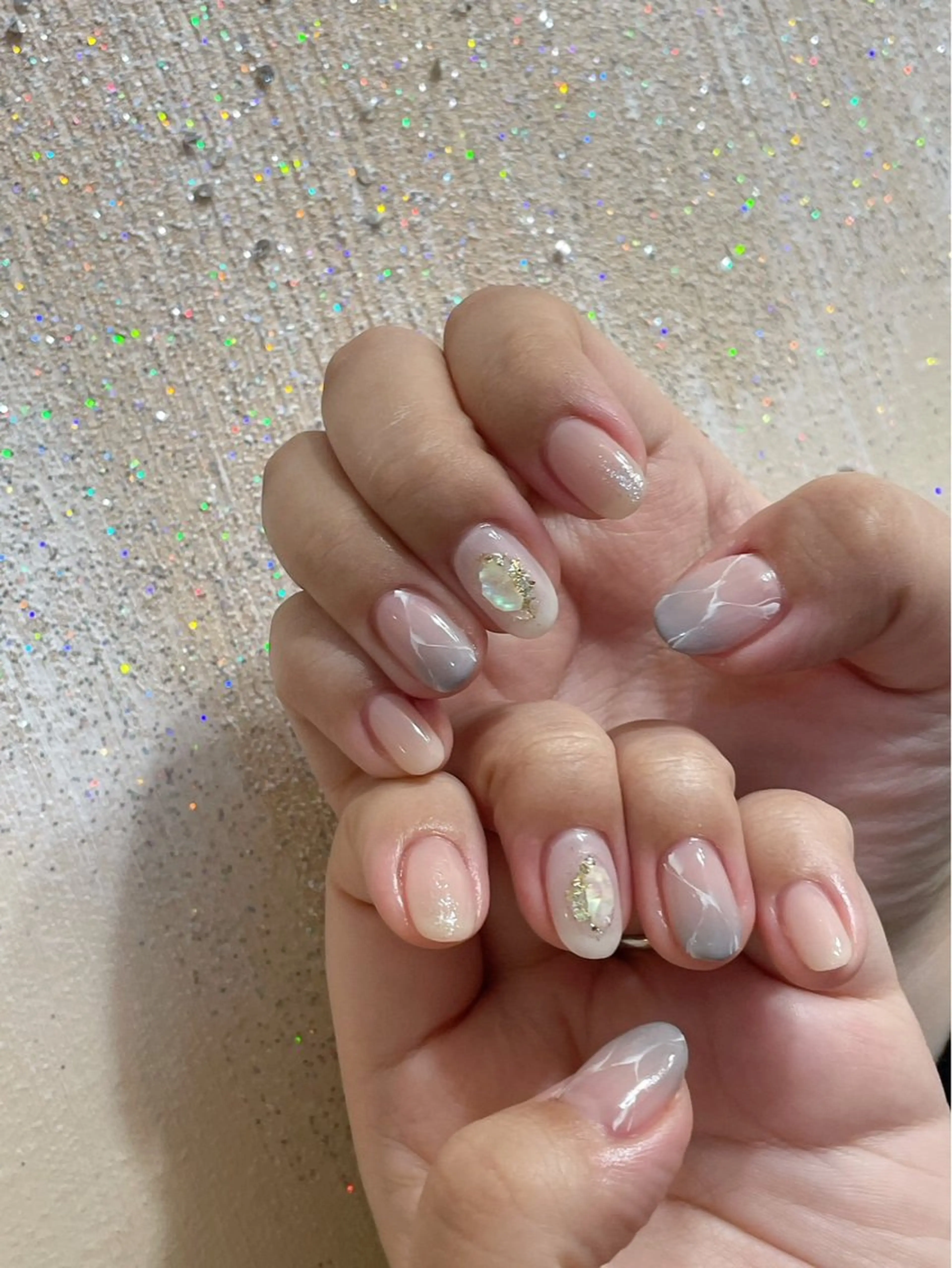 ネイル オーロラネイル フットネイル フレンチネイル ジェルネイル マグネットネイル Mogu nail 二子玉川のネイルデザイン