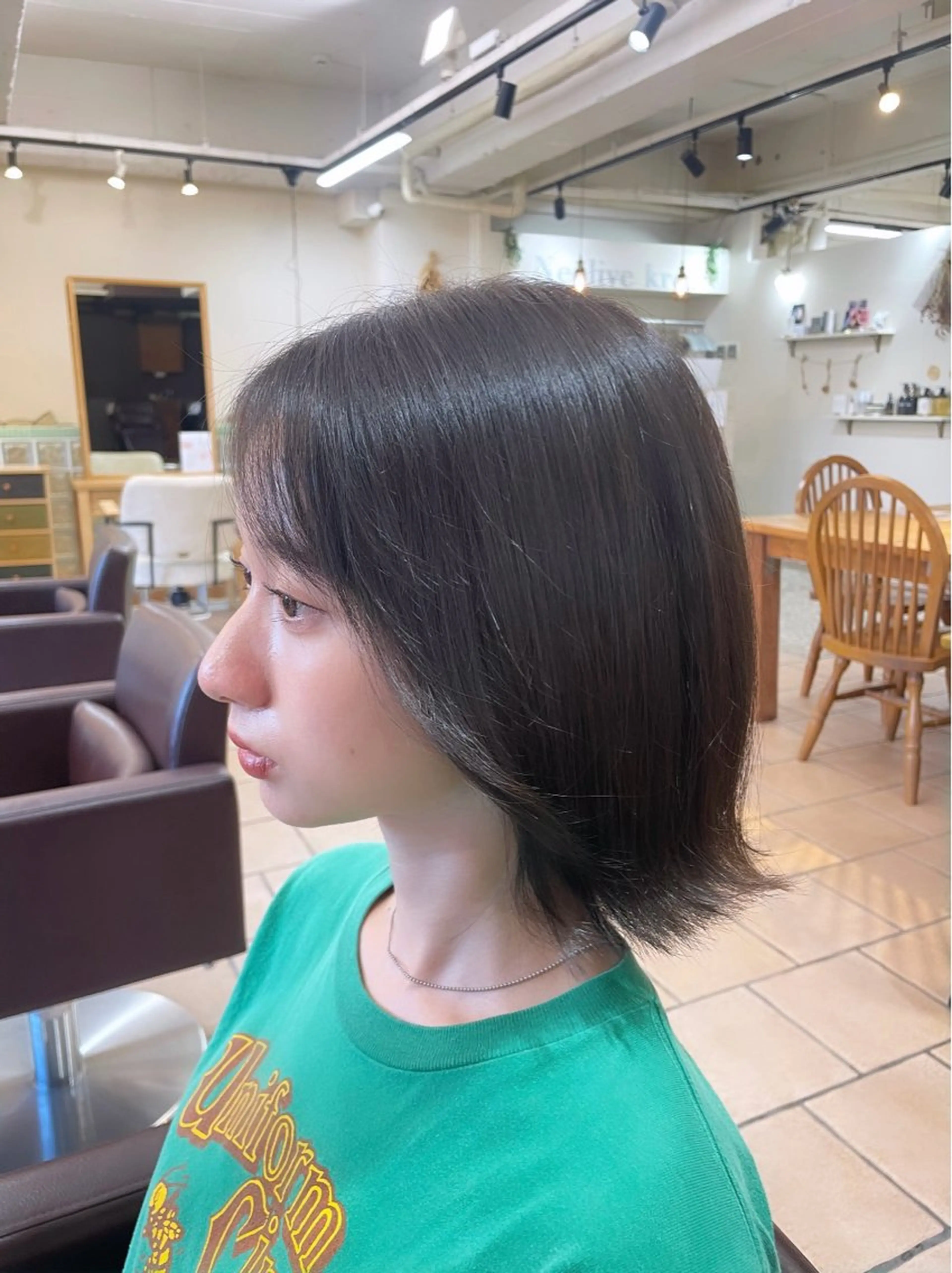 ショート カラー 透明感カラー ヘアカラー トリートメント 石上 遥楓のヘアスタイル