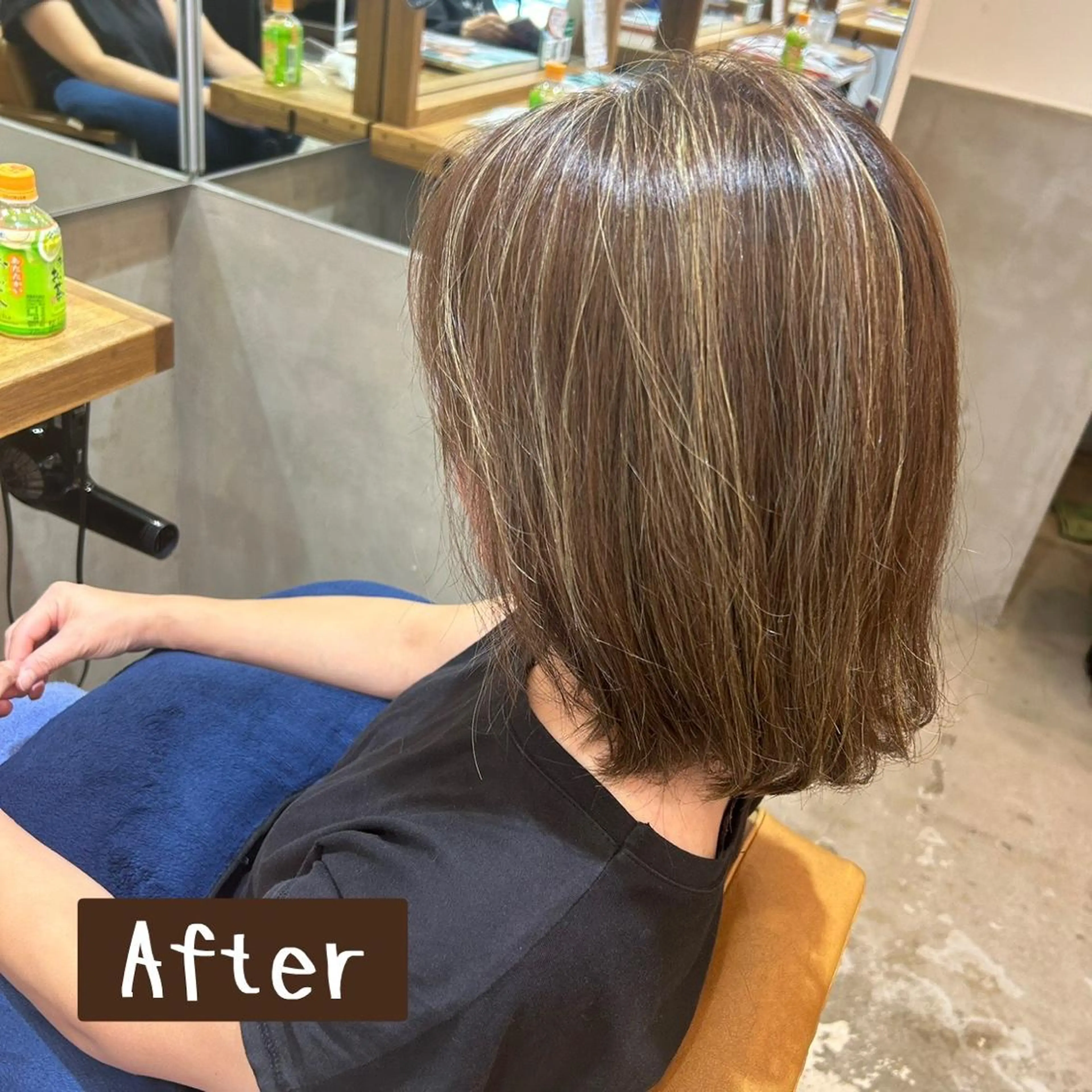 ミディアム カラー カット ヘアカラー トリートメント 若狭 彩花のヘアスタイル