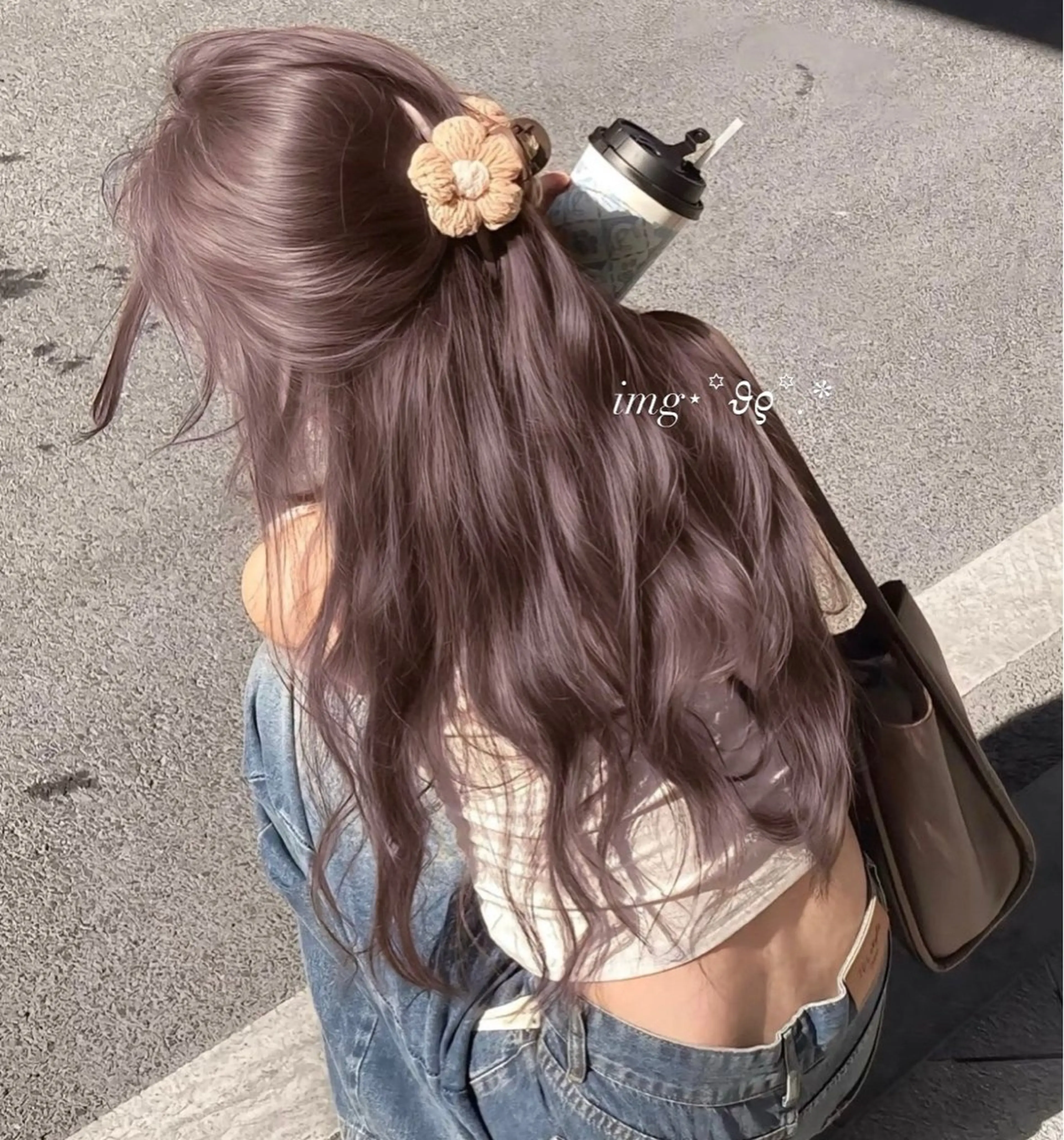 ロング ヘアカラー トリートメント 淡色ラベンダー♡ ニーナ🎀🦙のヘアスタイル