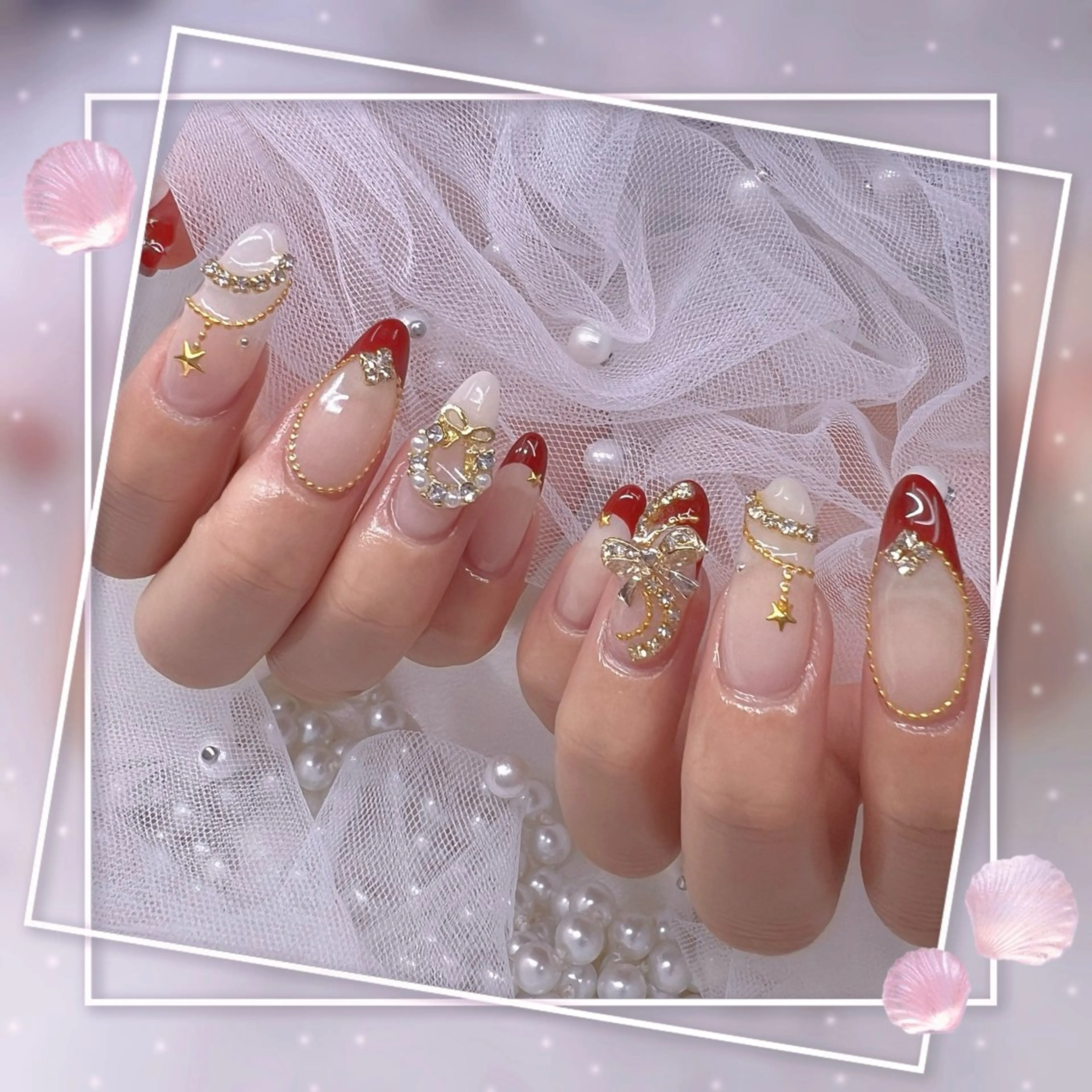 ネイル チークネイル ガーリー グラデーション マグネットネイル ピンク ハンドネイル Chill Nailsalonのネイルデザイン