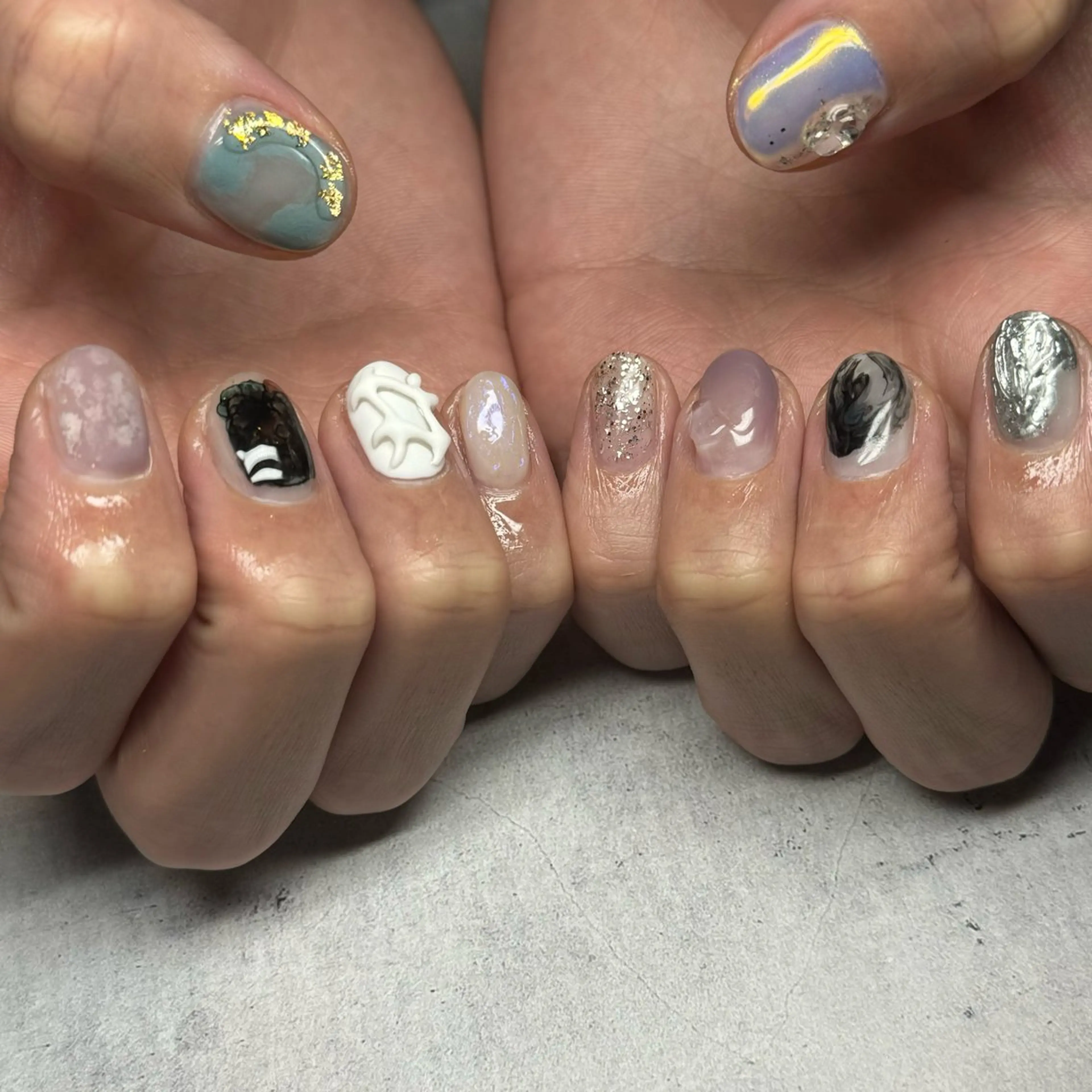 メンズ ネイル ニュアンスネイル ハンドネイル 𝐫𝐚𝐢 𝐧𝐚𝐢𝐥のネイルデザイン