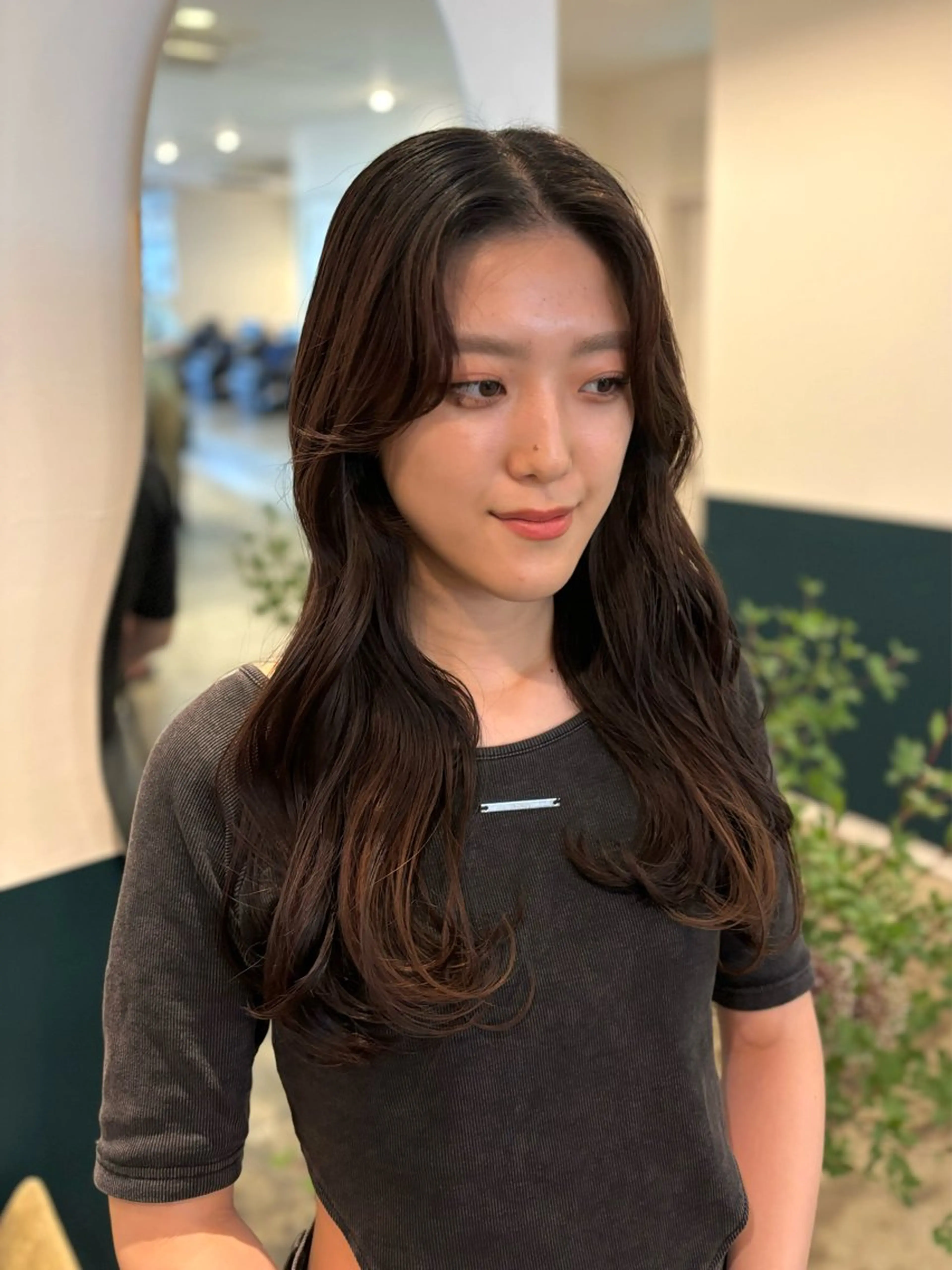 ロング 韓国風ヘア ワンホンヘア ☁️RIKA☁️ @ri2_____bのヘアスタイル