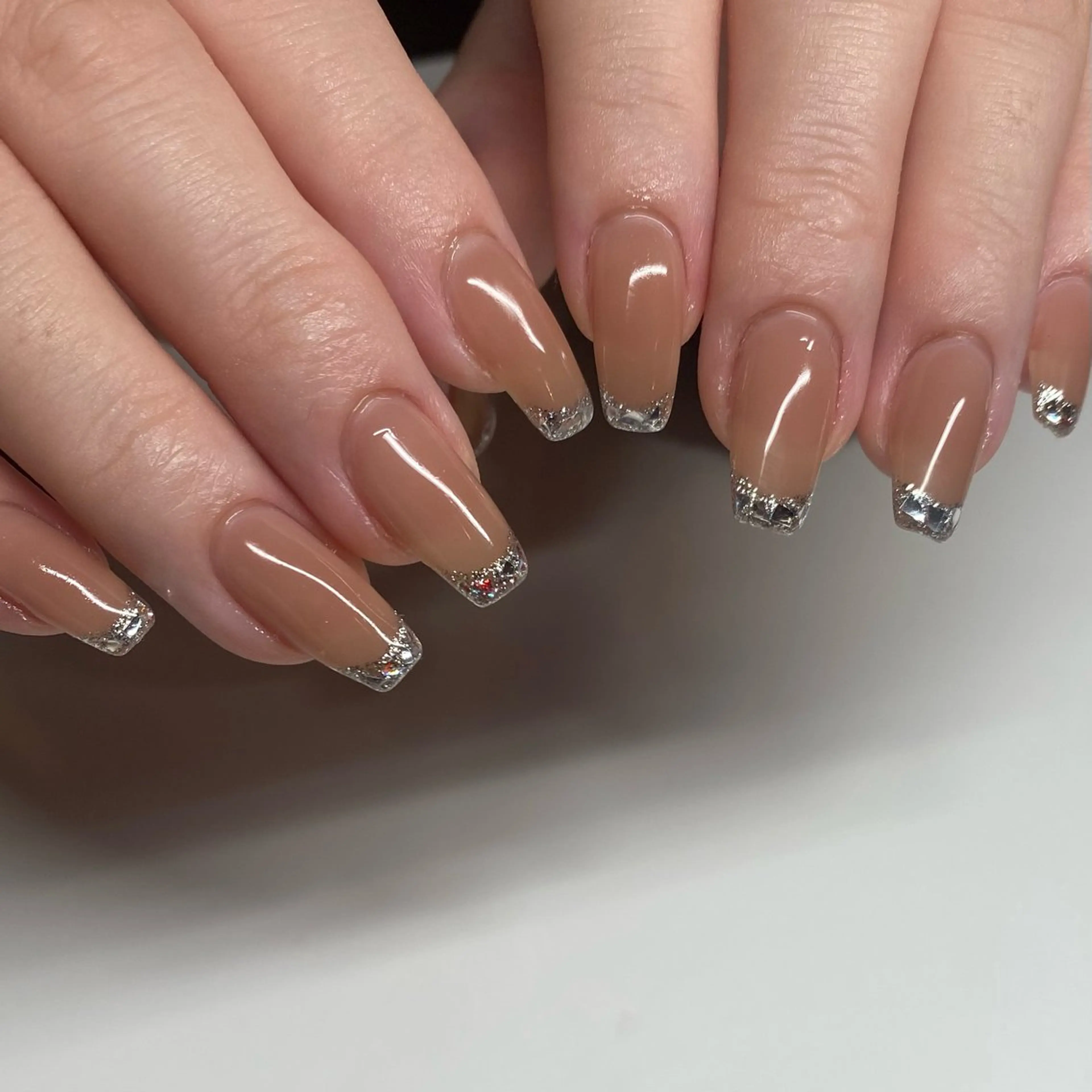 ネイル フレンチネイル ガラスフレンチ 濵田 実沙/Manonのネイルデザイン