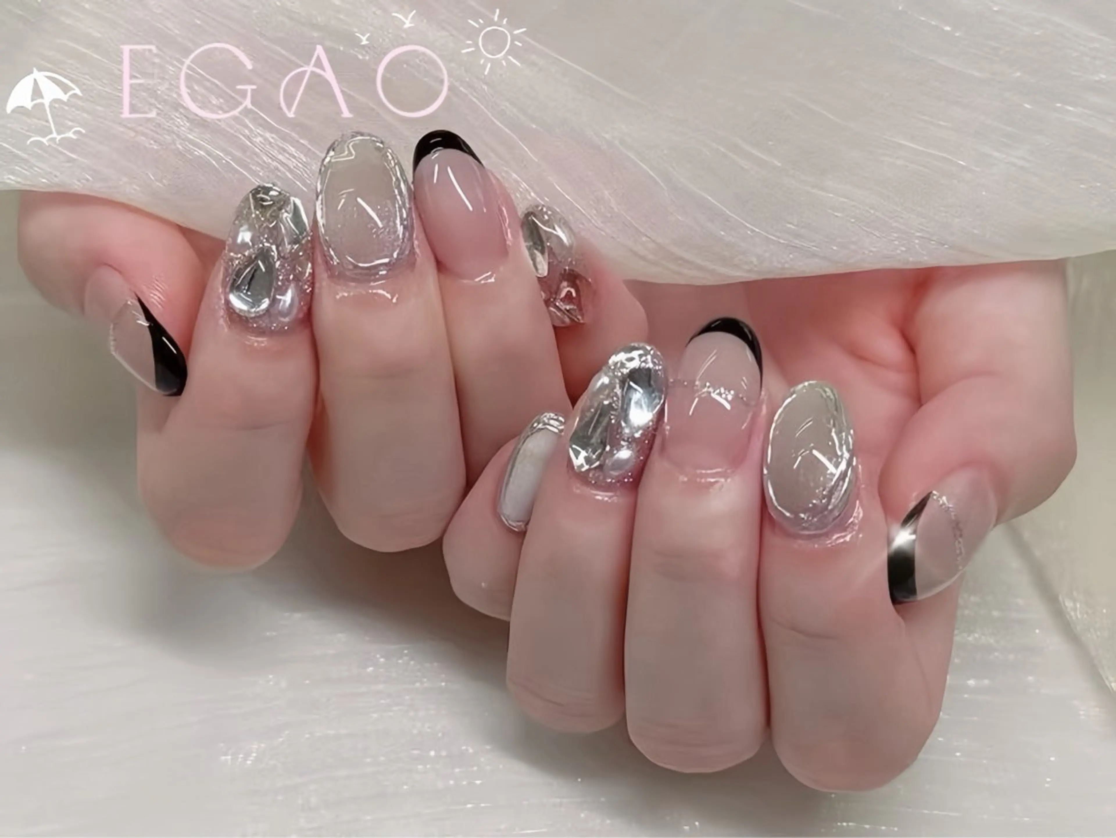 ネイル アートネイル フットネイル フレンチネイル ジェルネイル グラデーション ハンドネイル Egao Nail Salonのネイルデザイン