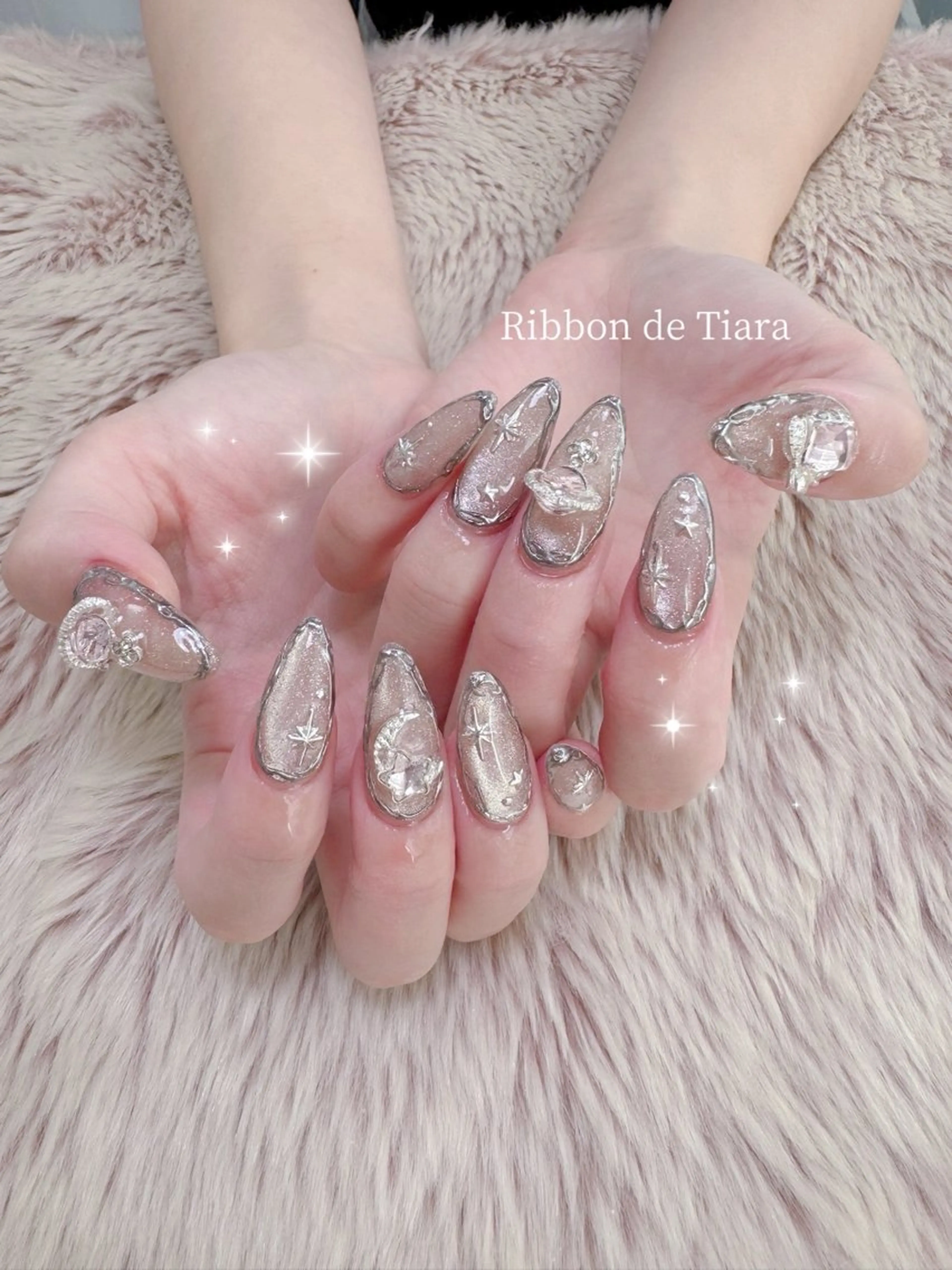 ネイル ハンドネイル Ribbon de Tiara MAKIのネイルデザイン