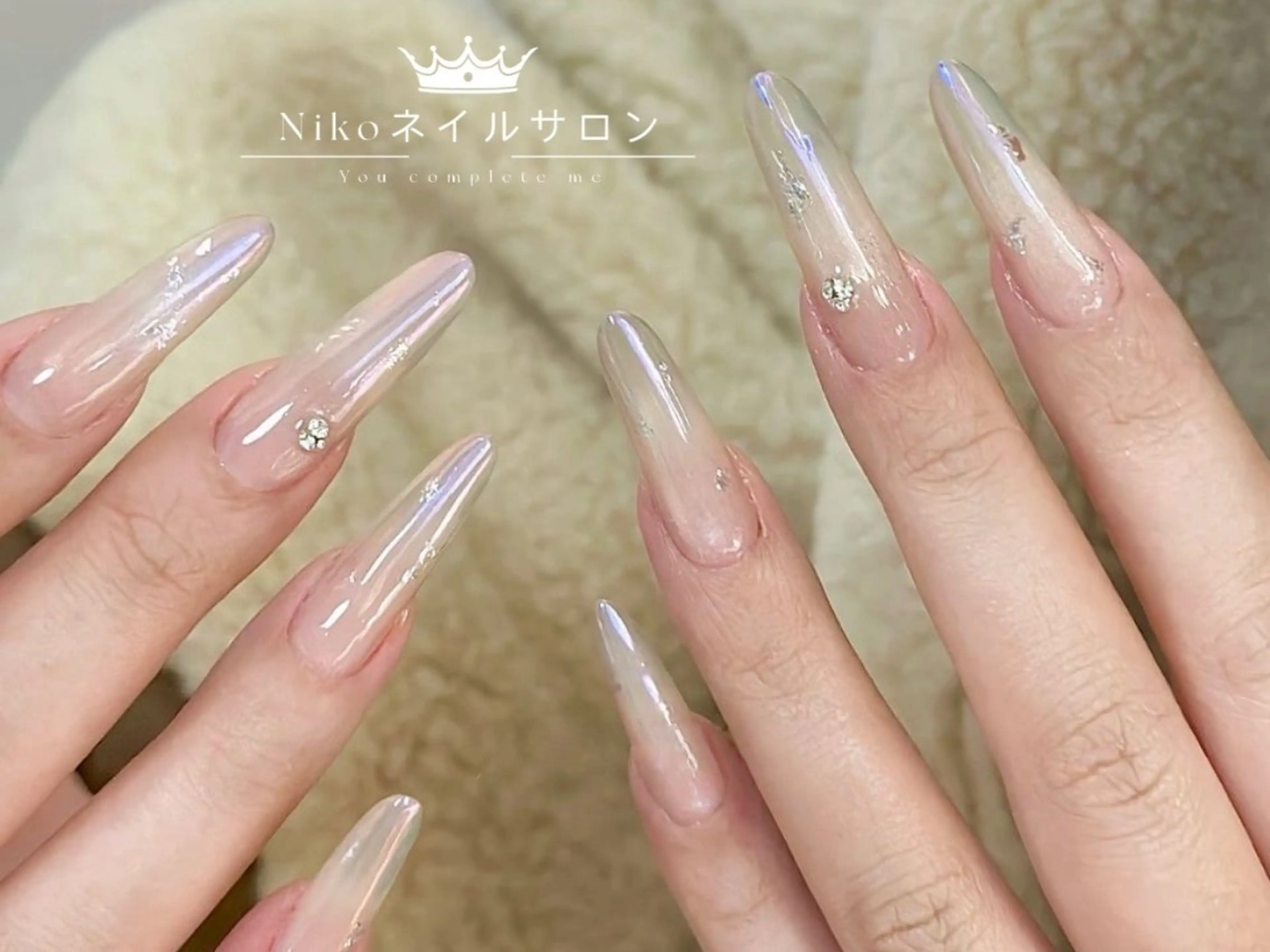 ネイル チークネイル フットネイル フレンチネイル ジェルネイル ガラスフレンチ Nikosalon rikoのネイルデザイン
