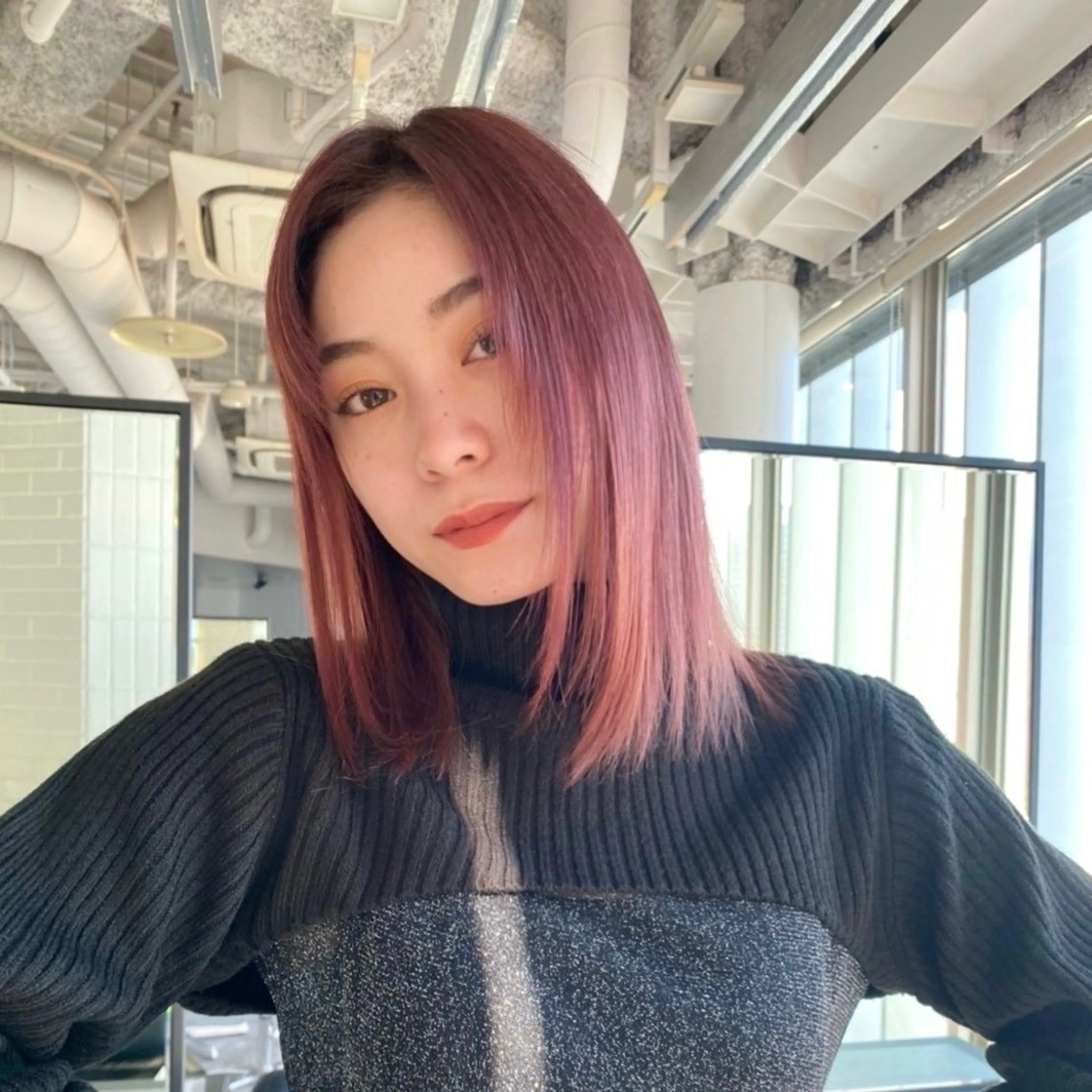 ミディアム カラー カット ヘアカラー 透けるカラー 🫧‪かふうのヘアスタイル
