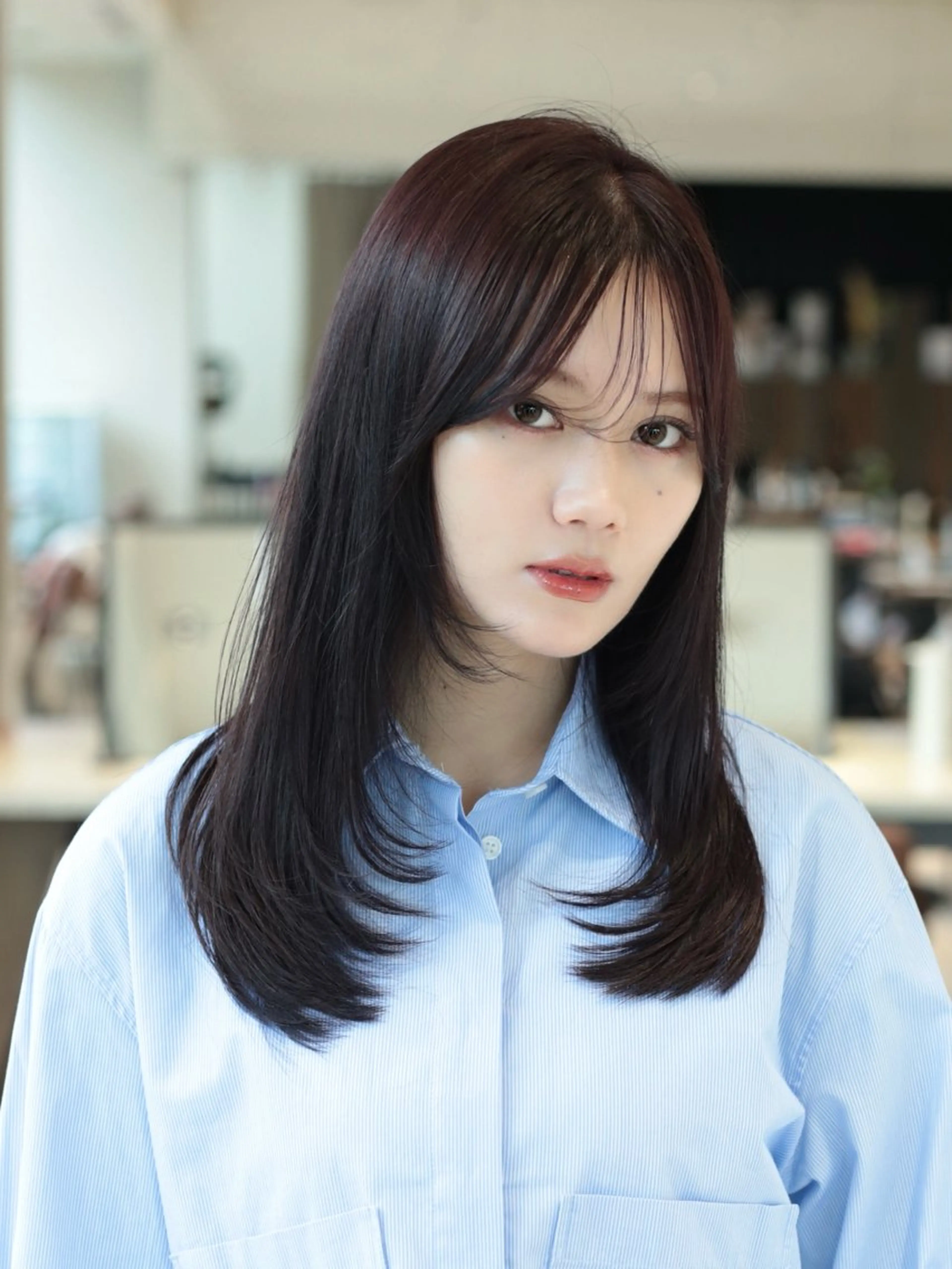 セミロング カラー レイヤーカット 似合わせカット レイヤー/顔周り /透明感🩶高橋大のヘアスタイル