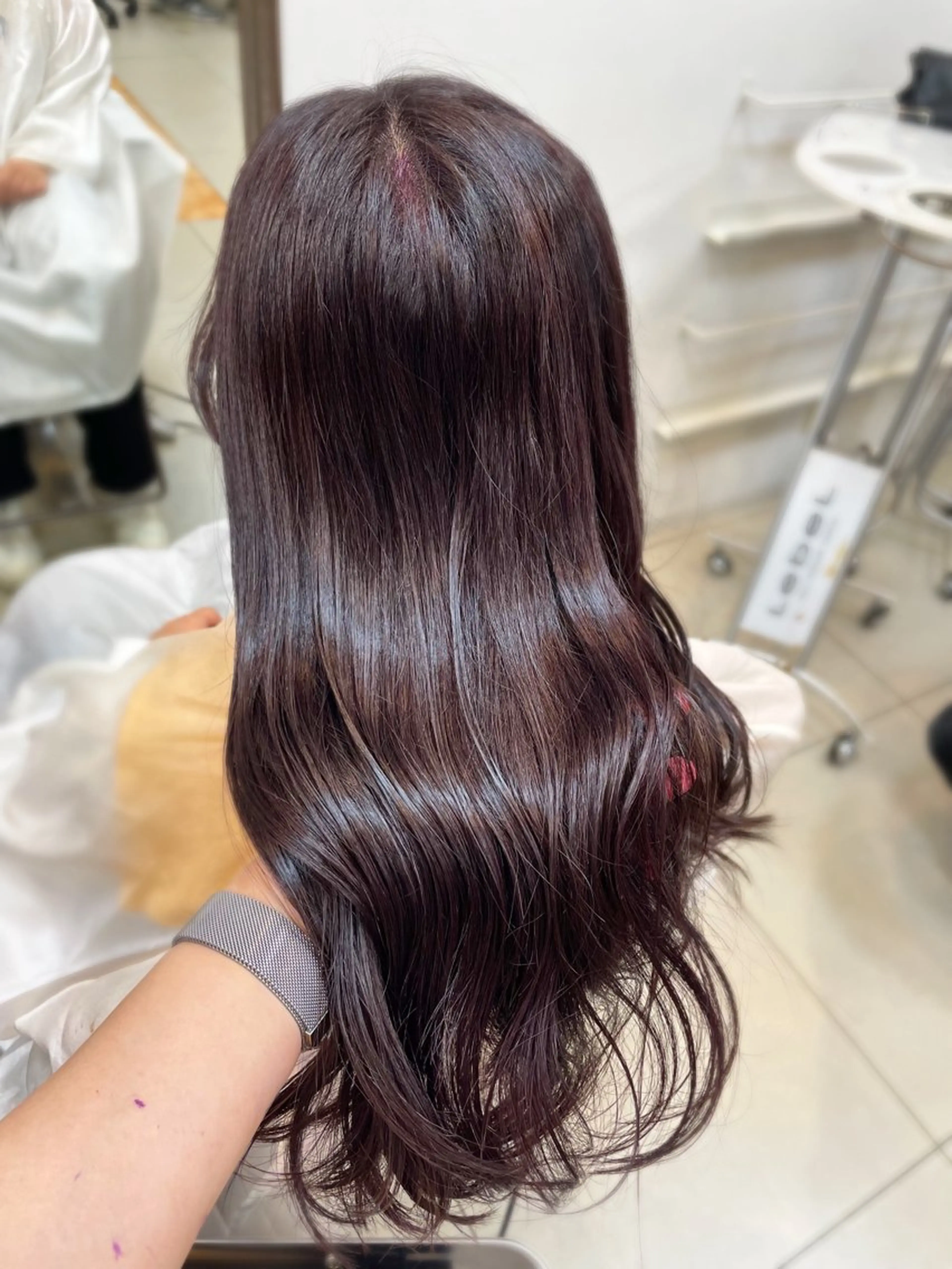 ロング カラー ブリーチ ラベンダーカラー ブリーチなしカラー ピンクカラー ピンクラベンダー SOYON なんば店所属・水島 真彩のヘアスタイル