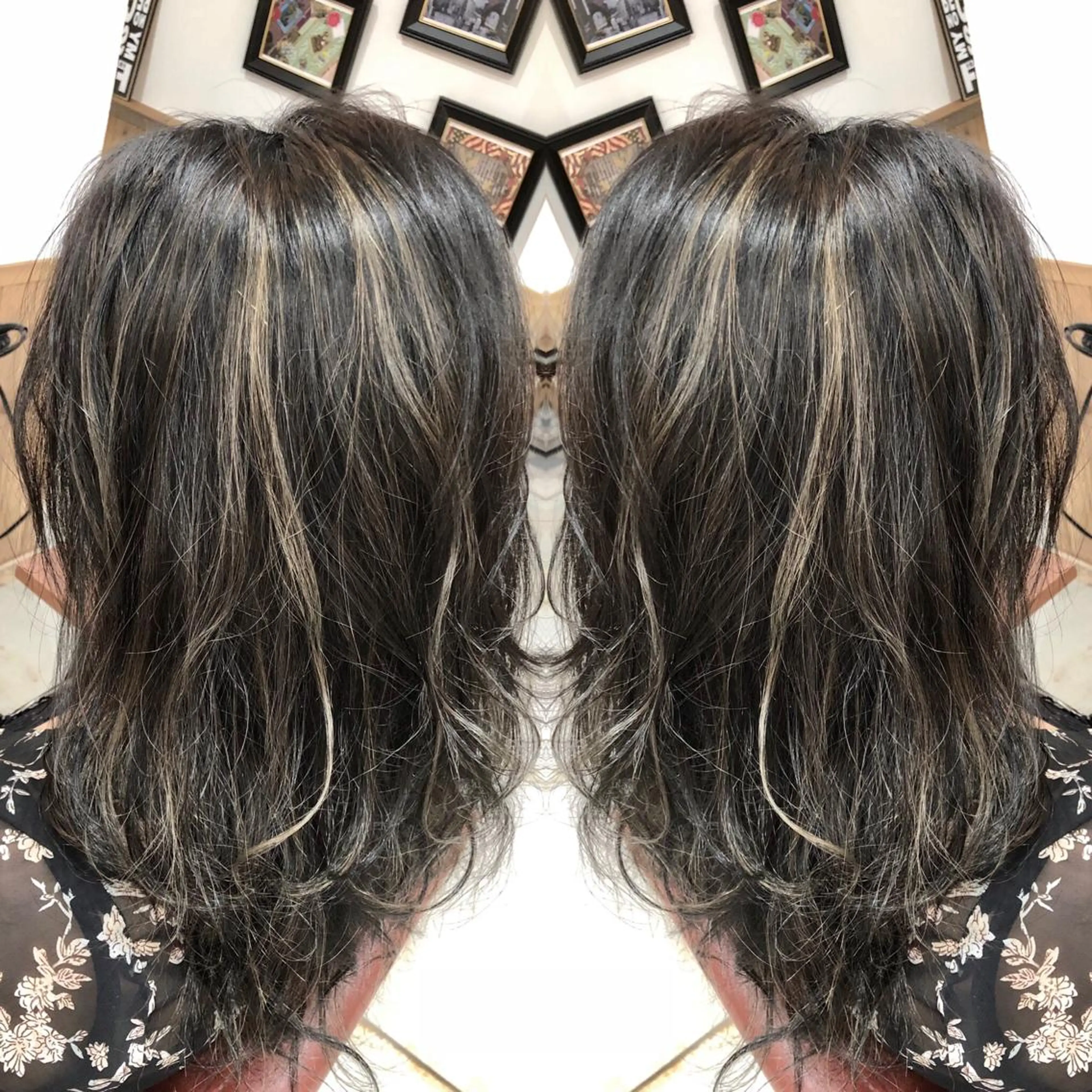 ロング カラー ハイライトカラー 外国人風カラー ハイライト M IIのヘアスタイル