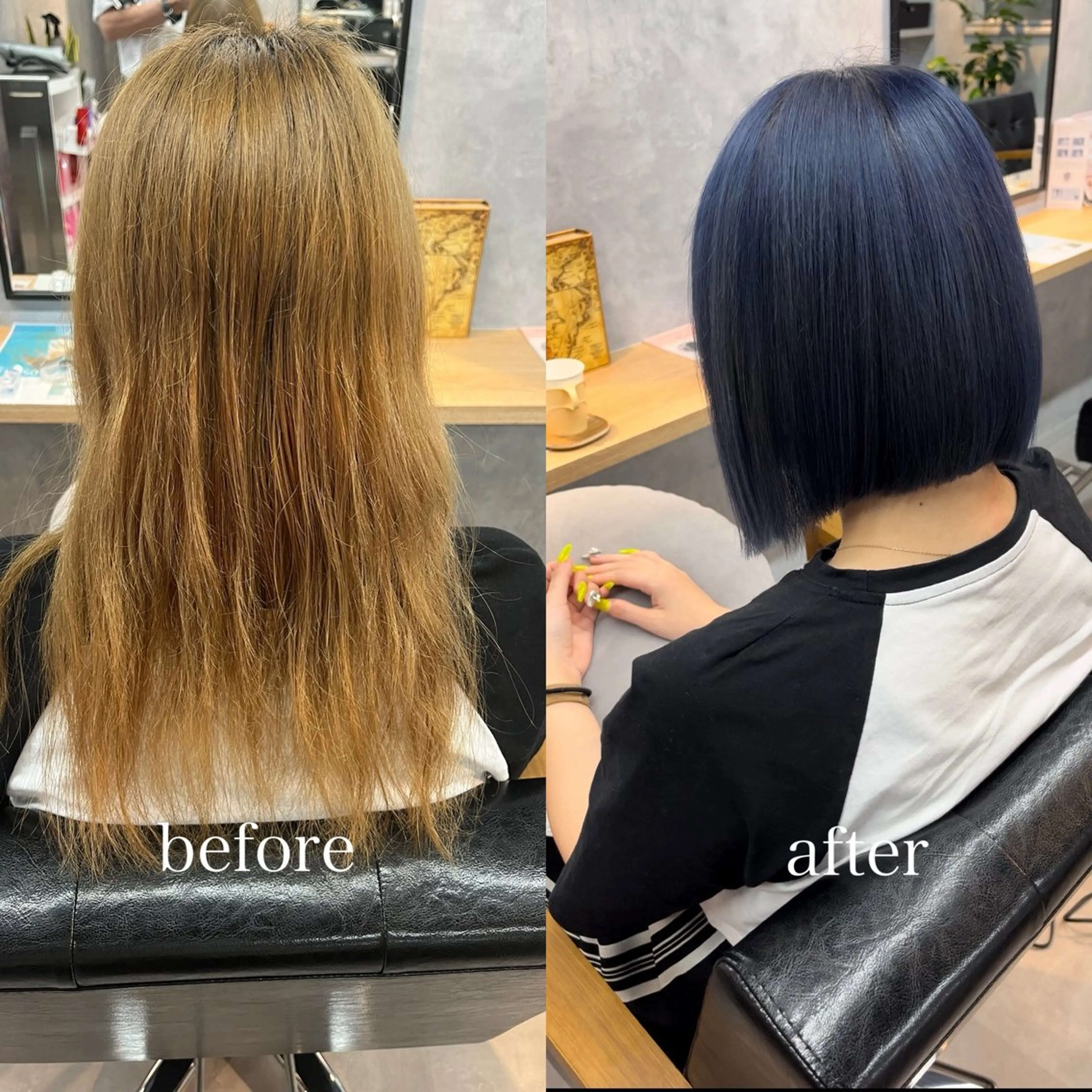 ショート カラー ブリーチ ブルーカラー ブルーパープル ケアブリーチ パープルカラー 小山 洋次のヘアスタイル