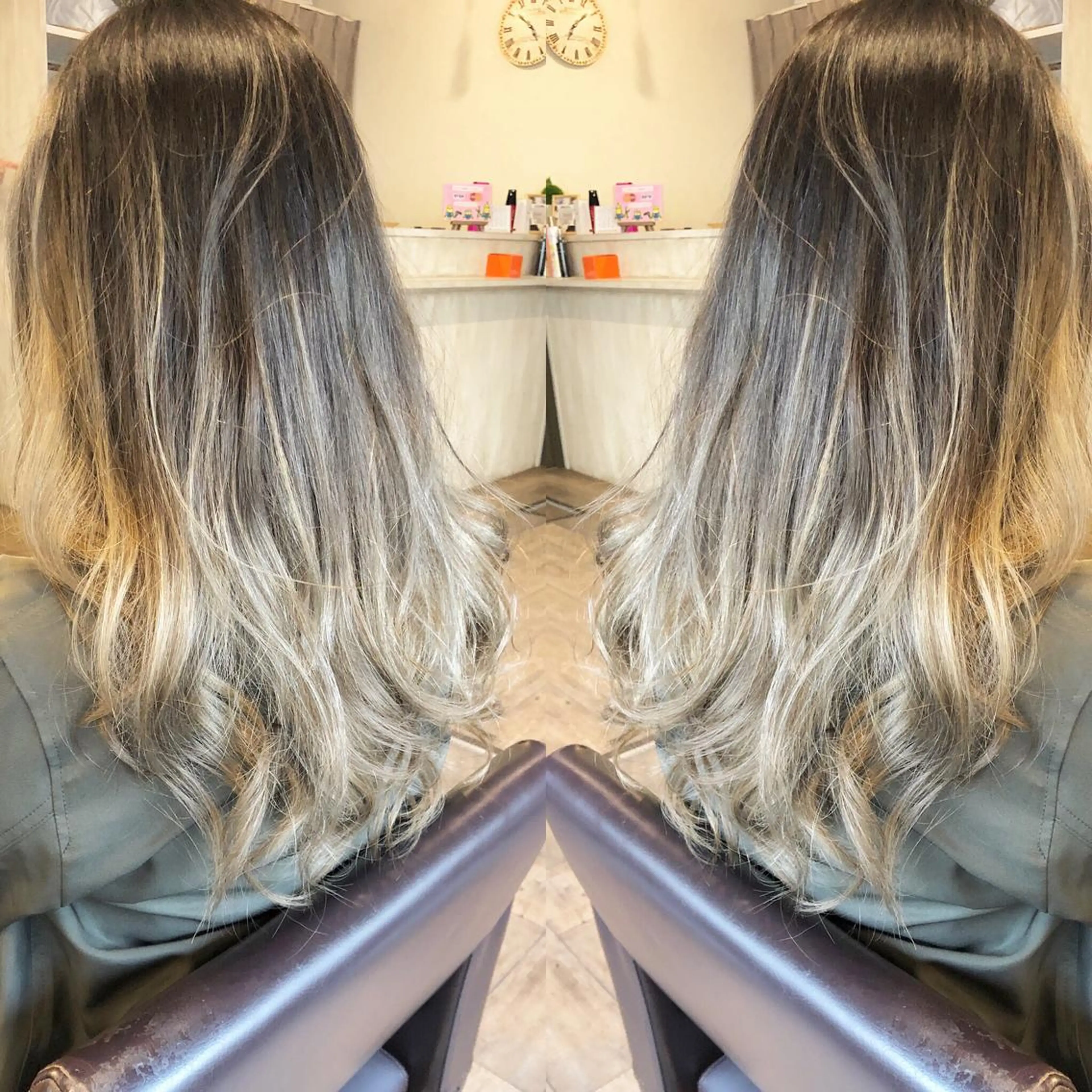 セミロング カラー ブリーチ グラデーションカラー 外国人風カラー カット ヘアカラー トリートメント JIL BLAN 京都のヘアスタイル
