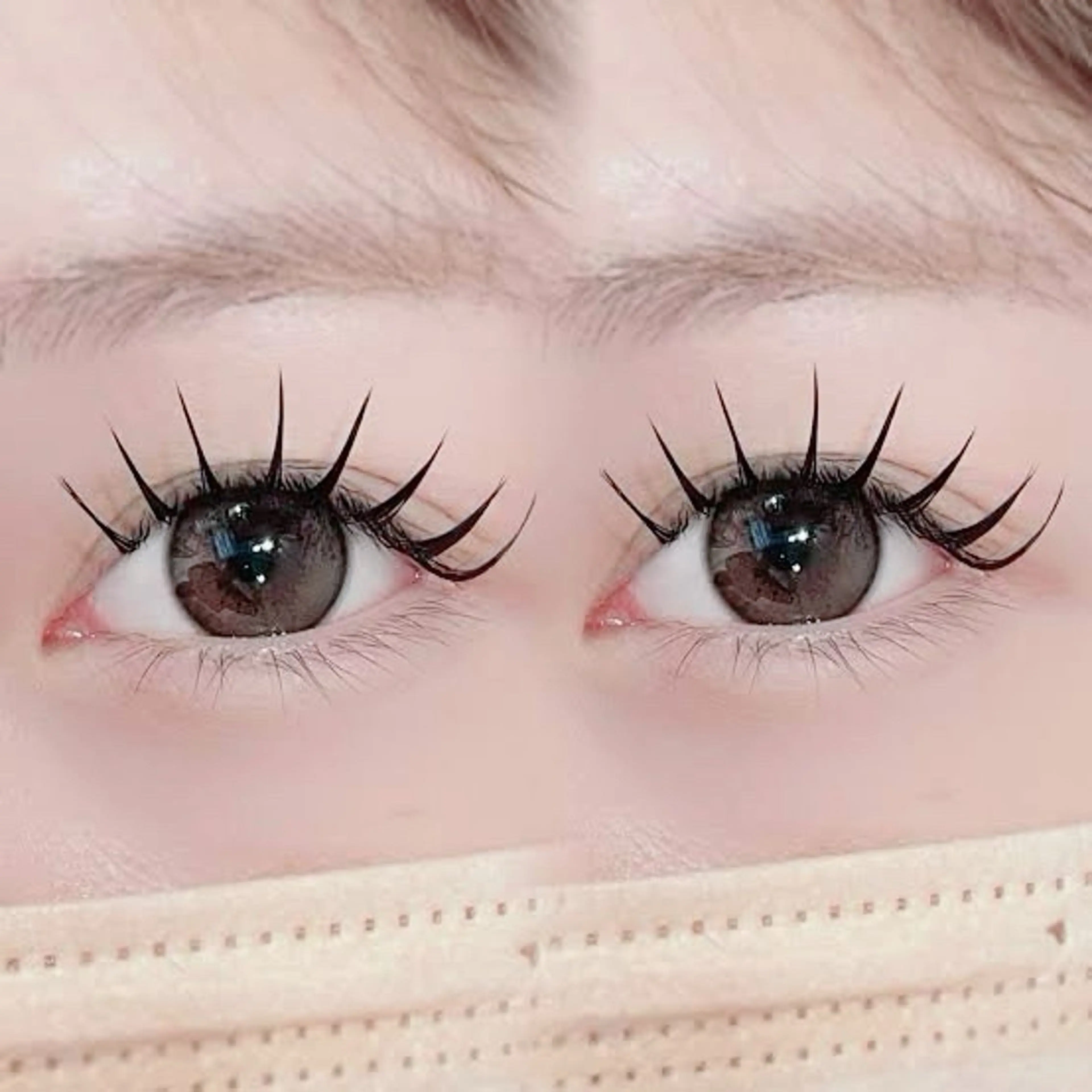【LED★Lカールフラットラッシュ120本】下がりまつ毛の方必見の写真