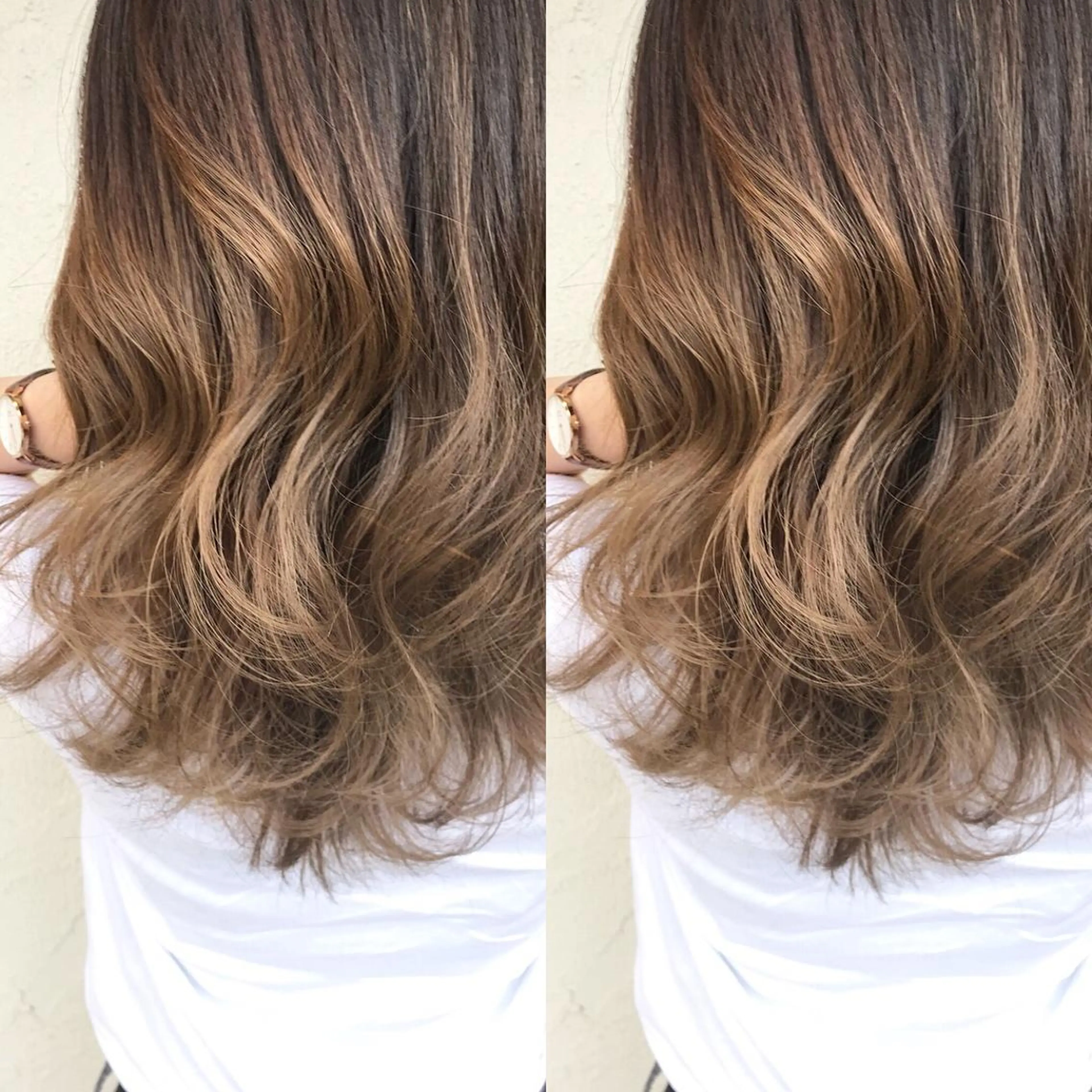 ミディアム カラー バレイヤージュ レイヤーカット 艶髪育成サロン 京橋　shinのヘアスタイル