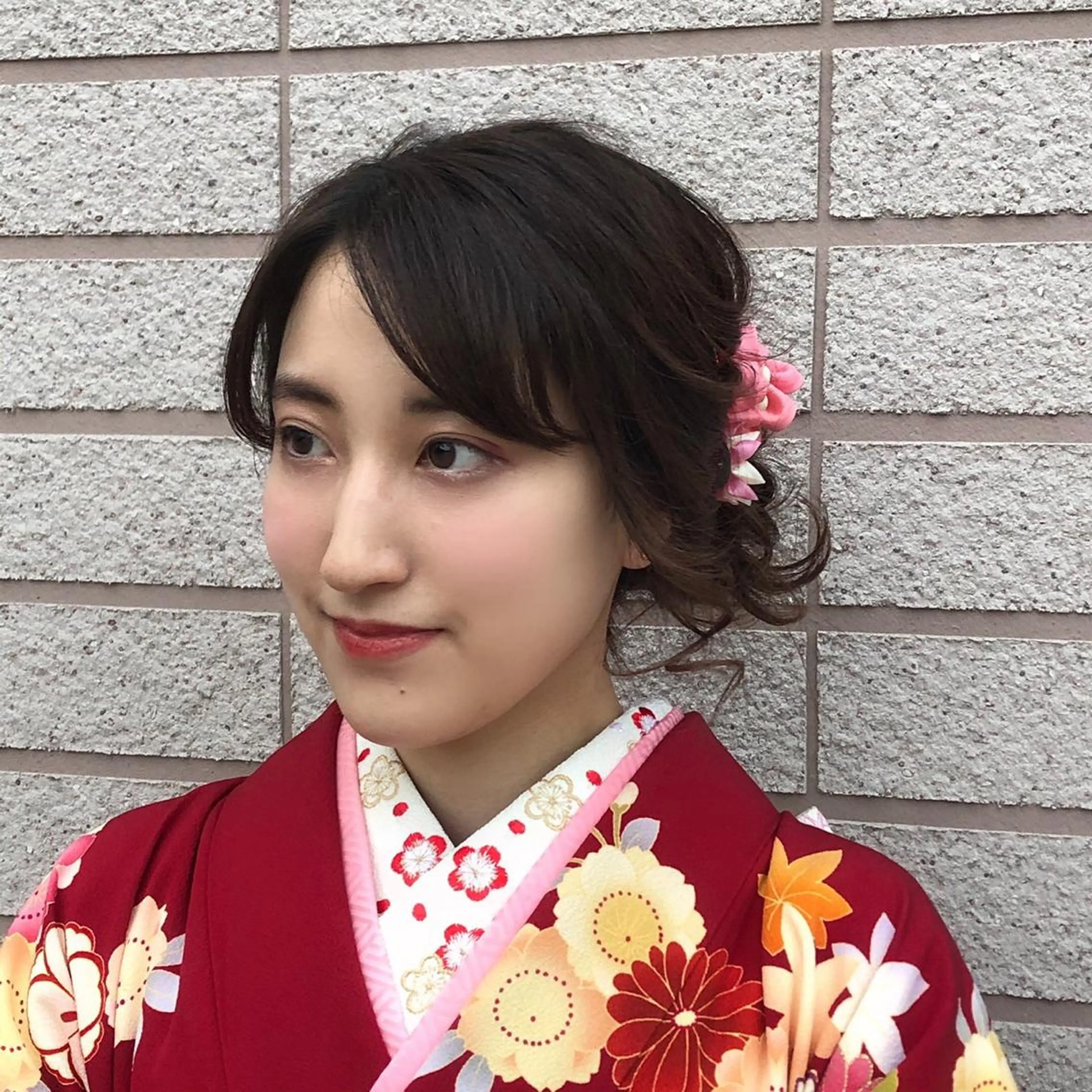 セミロング ヘアアレンジ 成人式 飯塚 沙衣のヘアスタイル