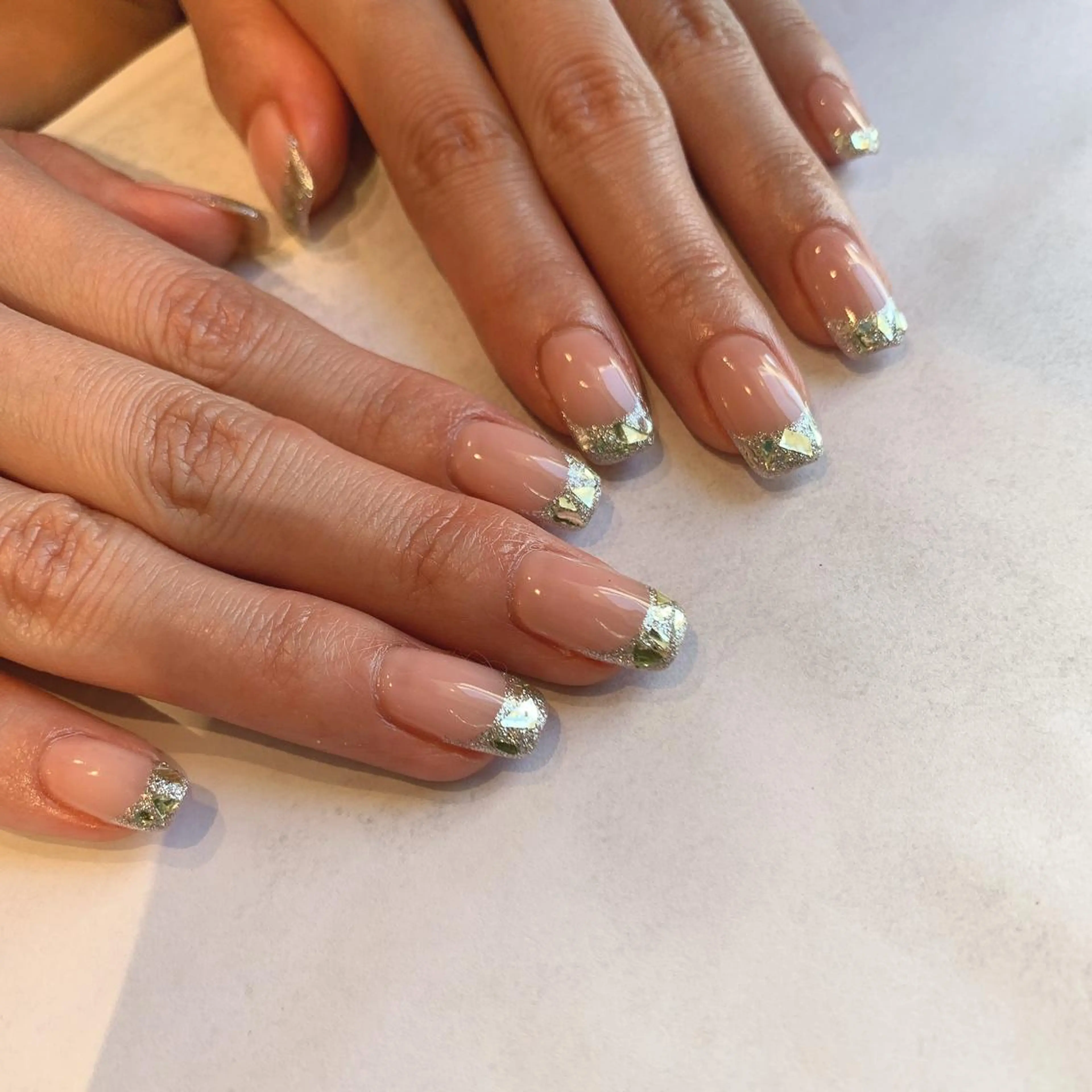 ネイル アートネイル フレンチネイル ガラスフレンチ 持ち込み スカルプネイル ハンドネイル フットネイル Adite nailのネイルデザイン