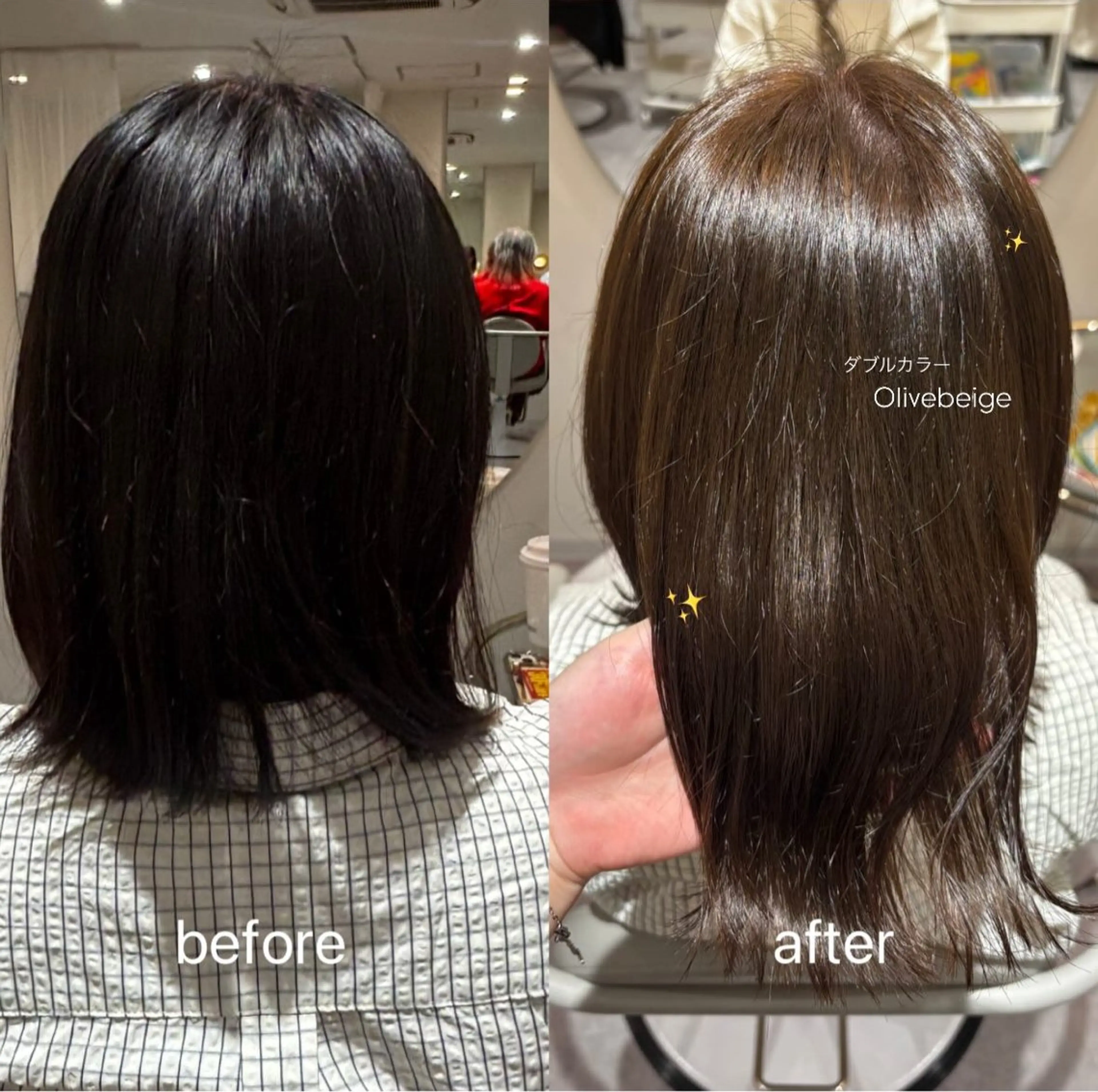ダメージレスで透明感💧✨髪質改善ダブルカラー+艶髪トリートメント🌈の写真