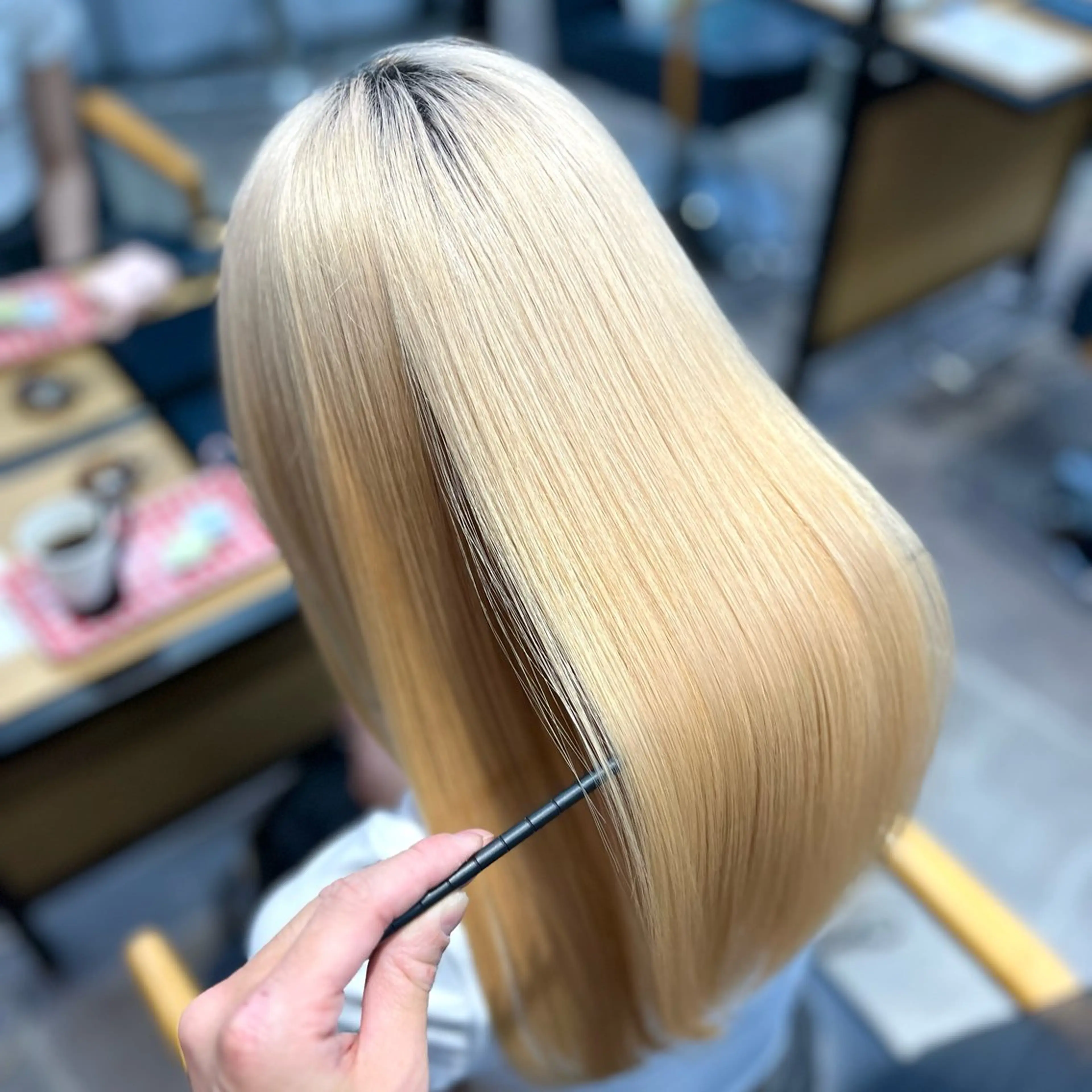 ロング くせ毛 縮毛矯正 カット ヘアカラー 縮毛矯正 トリートメント 髪質改善/艶カラー /梅田✨ RIKUのヘアスタイル