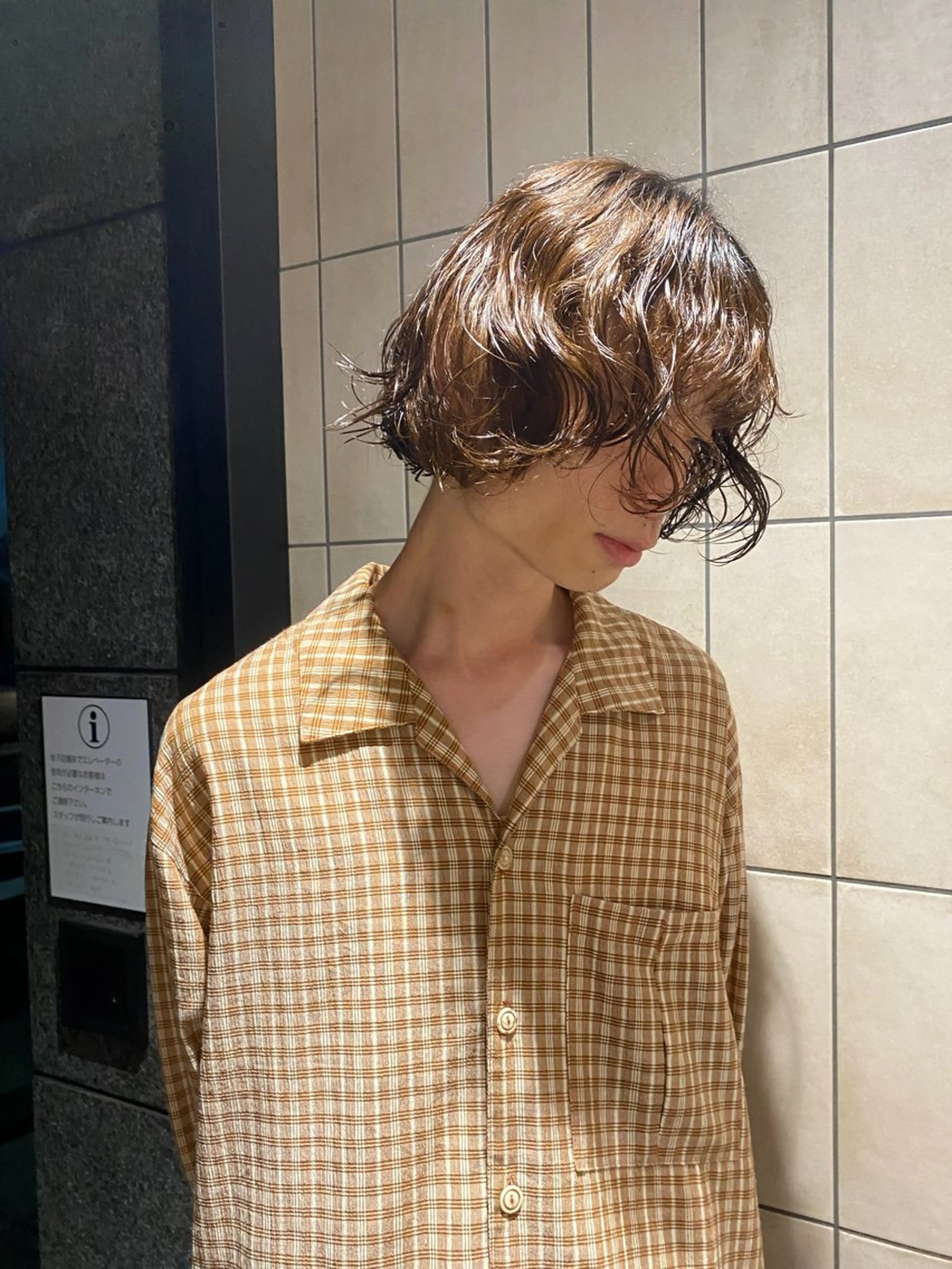 メンズ カット パーマ 室谷 侑奈のヘアスタイル