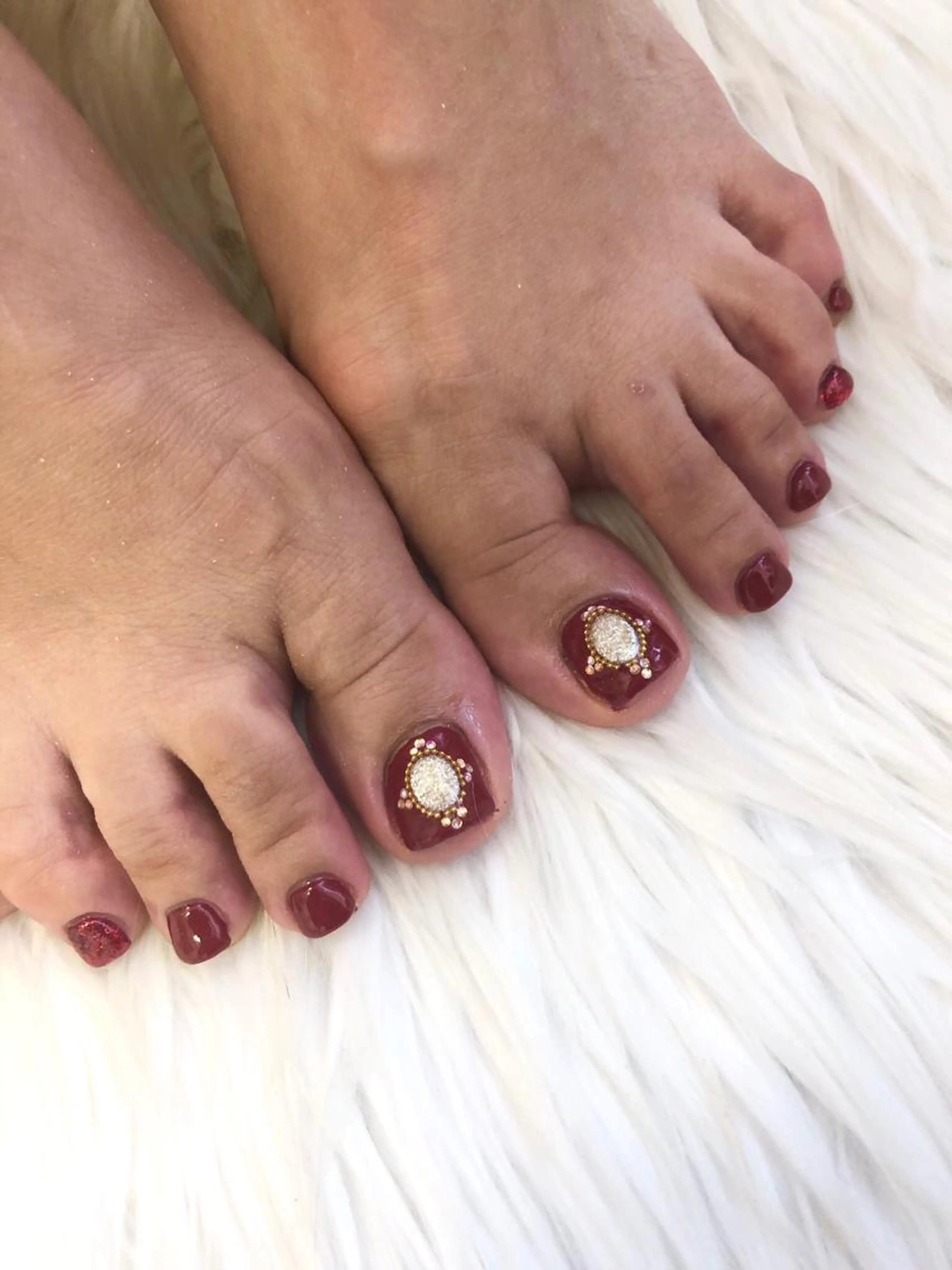 フットネイル☆親指2本アートもパーツも付け放題☆新規リピーター様オフ無料💅の写真