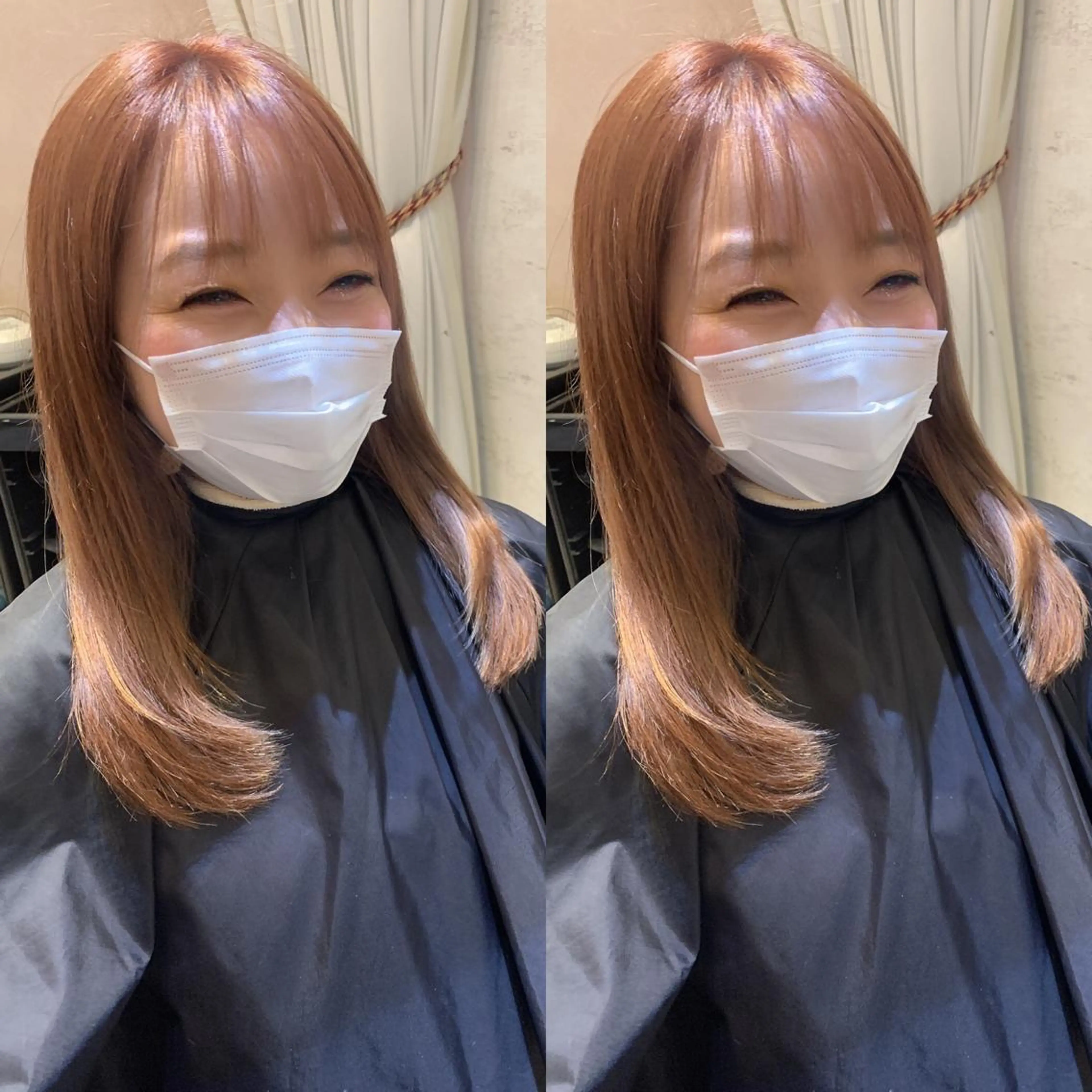 セミロング カラー パーマ レイヤーカット 縮毛矯正 ヘアカラー トリートメント 韓国ヘア/髪質改善 /Harunaのヘアスタイル