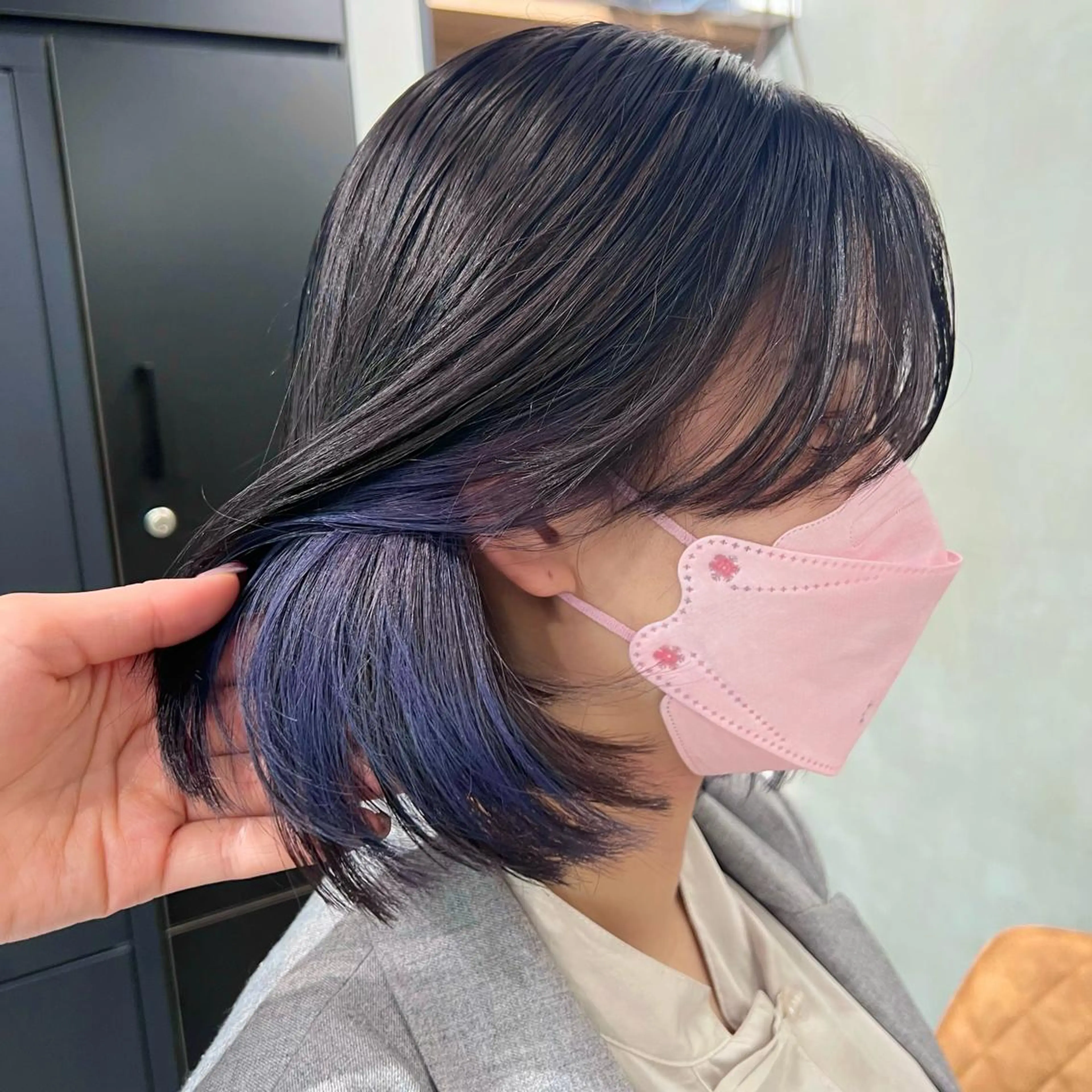 ショート カラー ブルーカラー パープルカラー 🌹似合わせカラー/ 酸性縮毛🌹野本麗奈のヘアスタイル