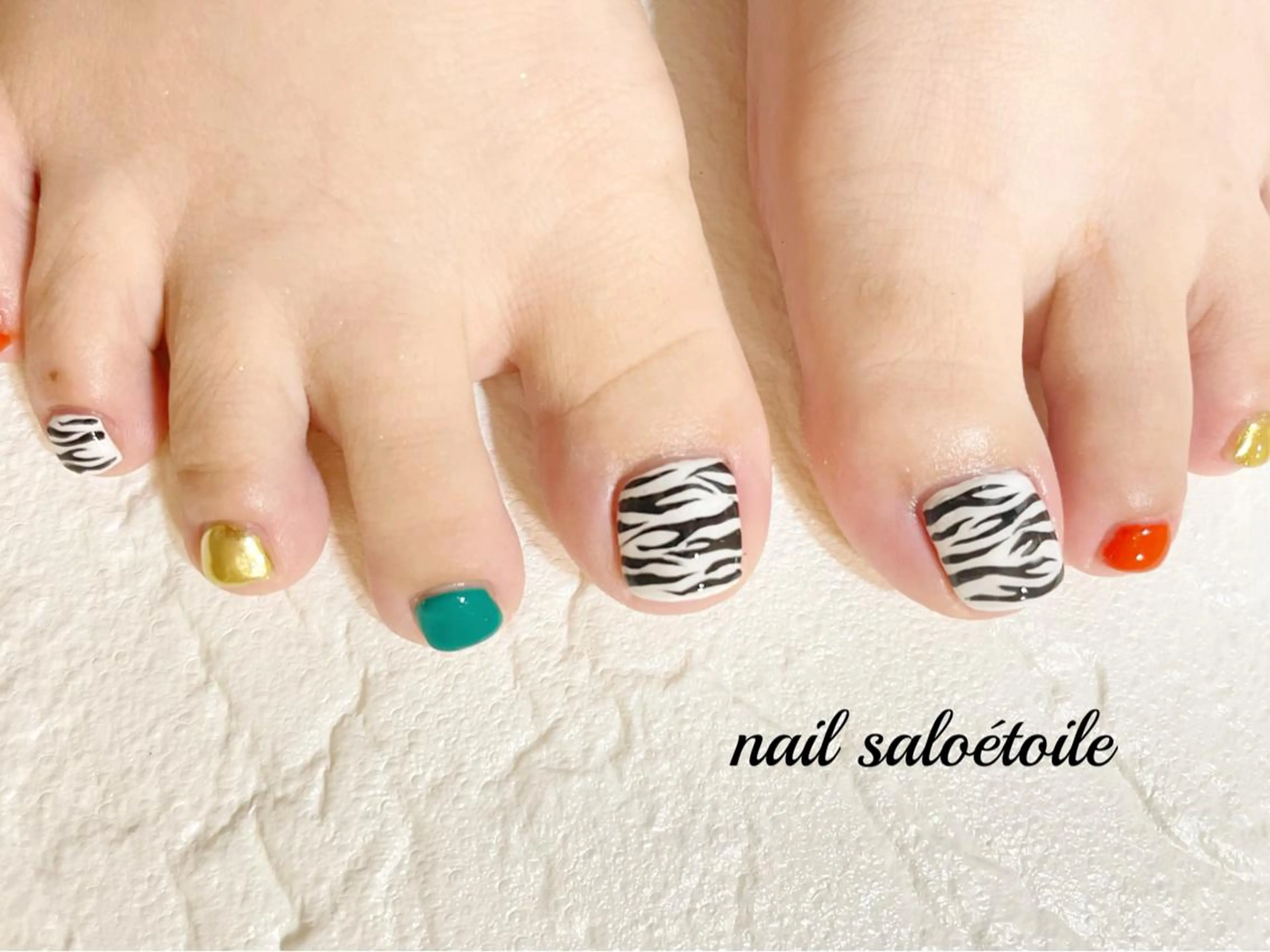 ネイル アニマル柄 フットネイル ジェルネイル フットネイル nail salon étoileのネイルデザイン