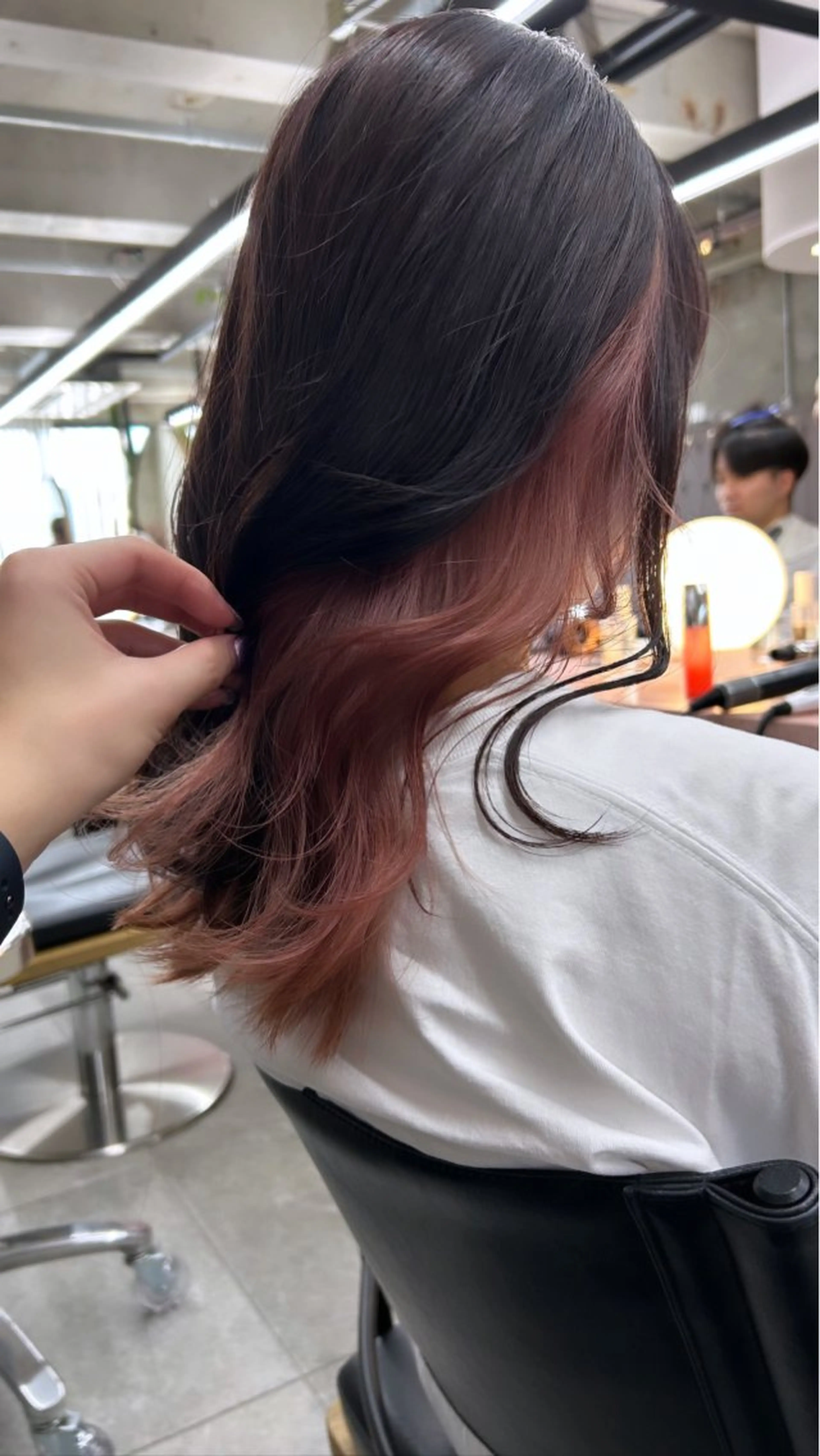 セミロング カラー ブラウンカラー 日韓レイヤー🇰🇷 艶カラー/ナカネのヘアスタイル