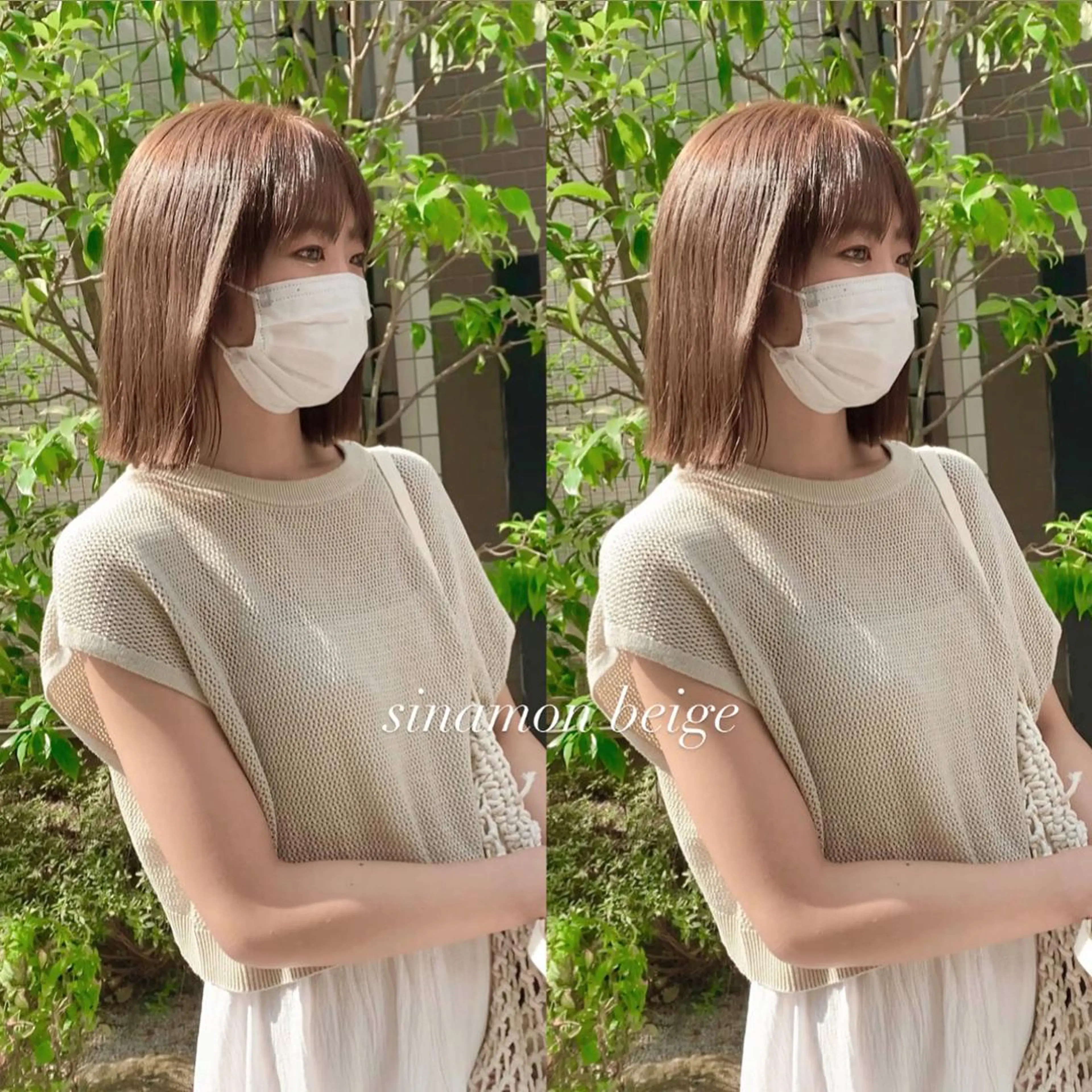 ミディアム カラー ワンレンボブ ショートボブ ブリーチ ハイトーンカラー インナーカラー 🌿レイヤー/髪質 改善/🌿JINのヘアスタイル