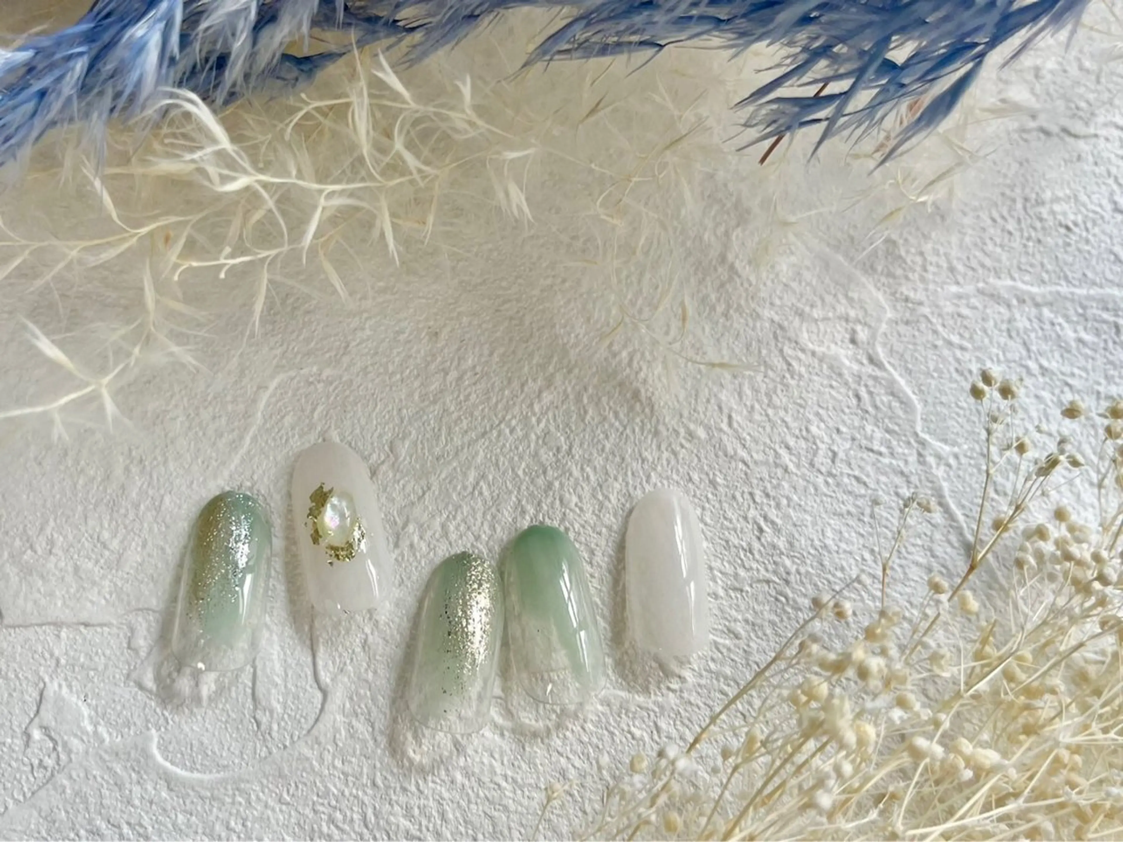 ネイル オーロラネイル 入学式 フットネイル フレンチネイル ジェルネイル Mogu nail 二子玉川のネイルデザイン