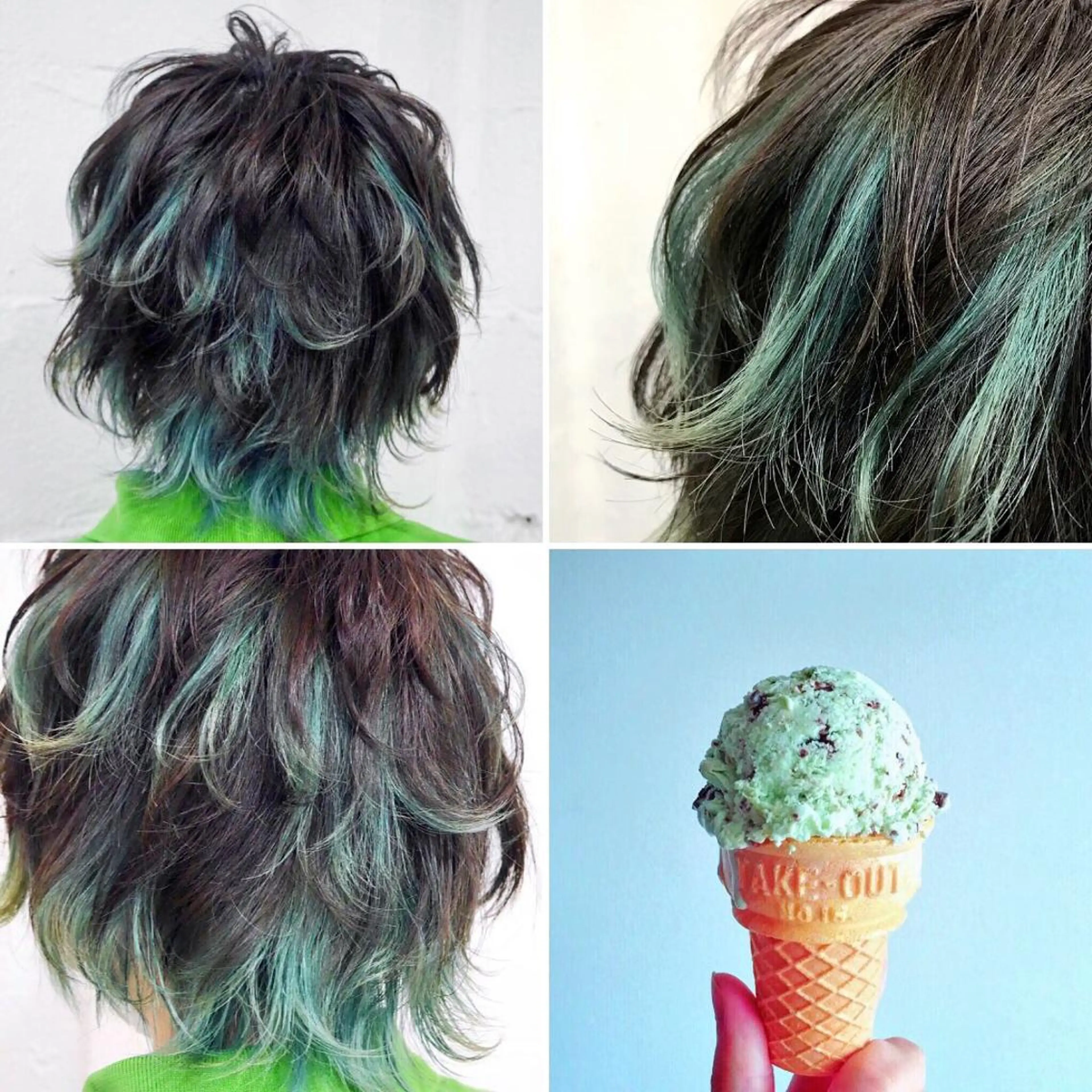 ショート カラー メンズ メンズハイライト アッシュ ダークアッシュ ハイライトカラー ミント "PEPPU "所属・派手髪、ハイトーン ショートヘアShinのヘアスタイル