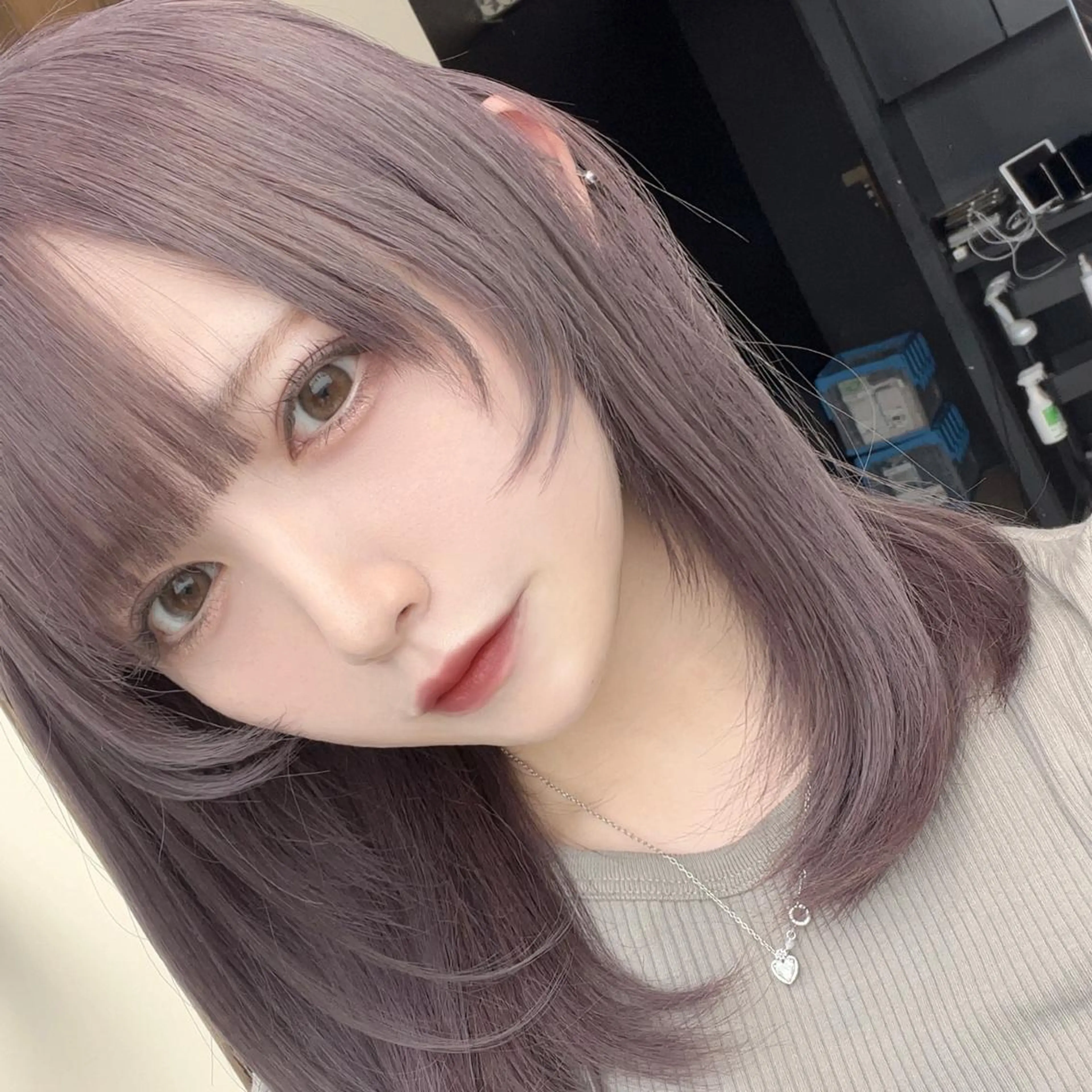 ミディアム カット 縮毛矯正 トリートメント 赤羽今日子/レイヤー /盛れる顔まわりのヘアスタイル