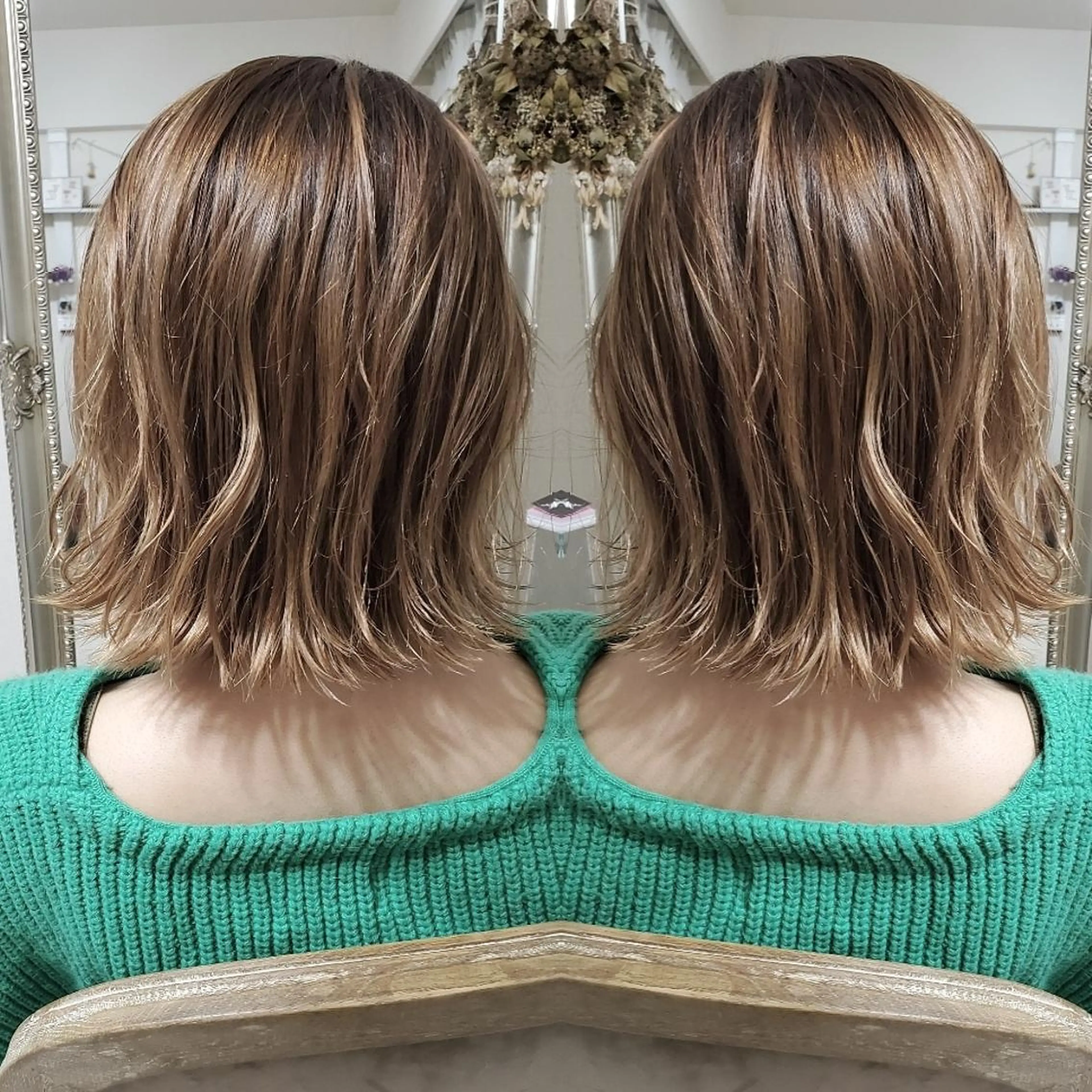 セミロング ヘアアレンジ カラー See by merのマツエク・マツパデザイン