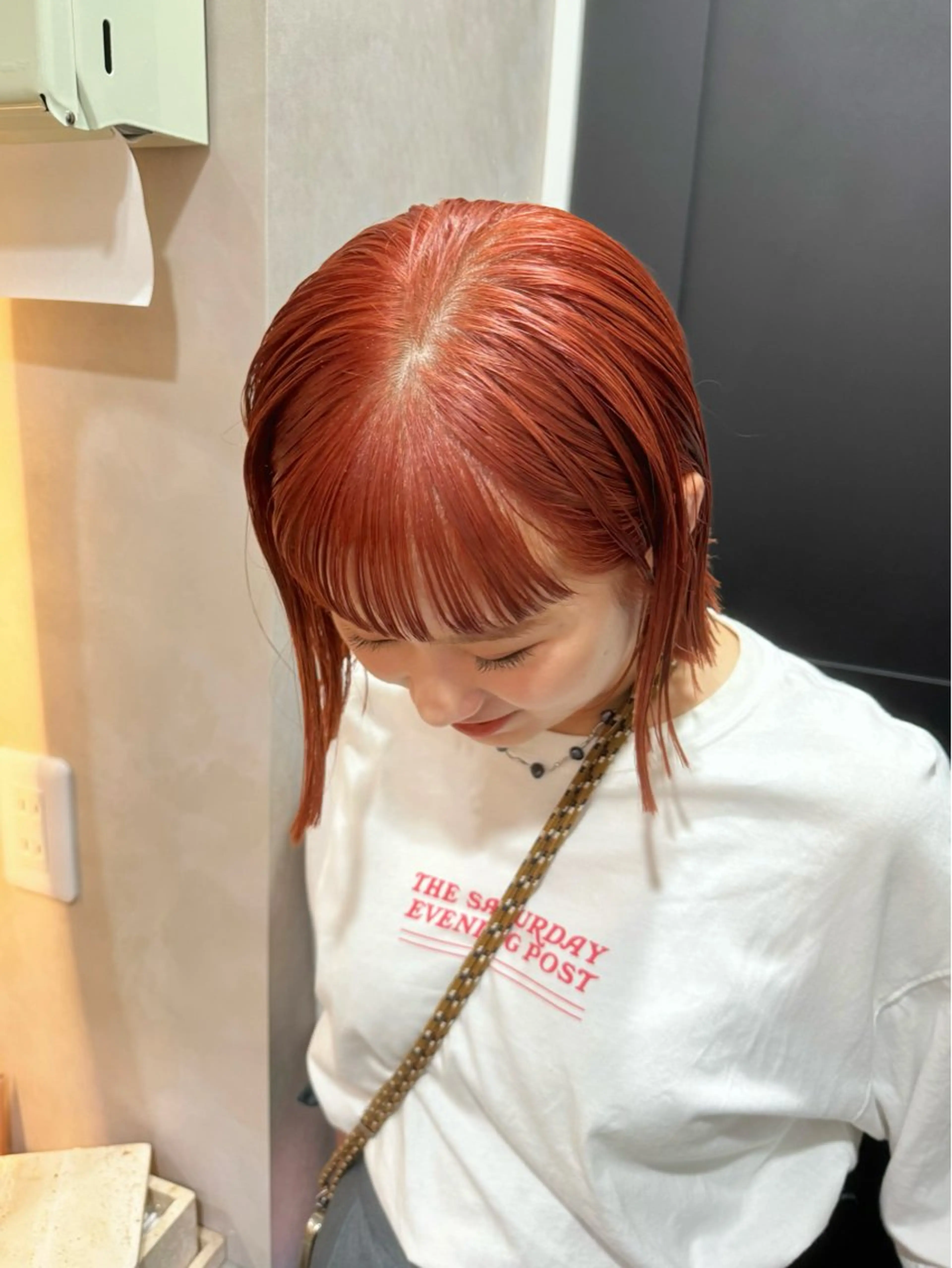 カラー 🩰ボブ/暖色カラー 田實 紗和 🥑🫧のヘアスタイル