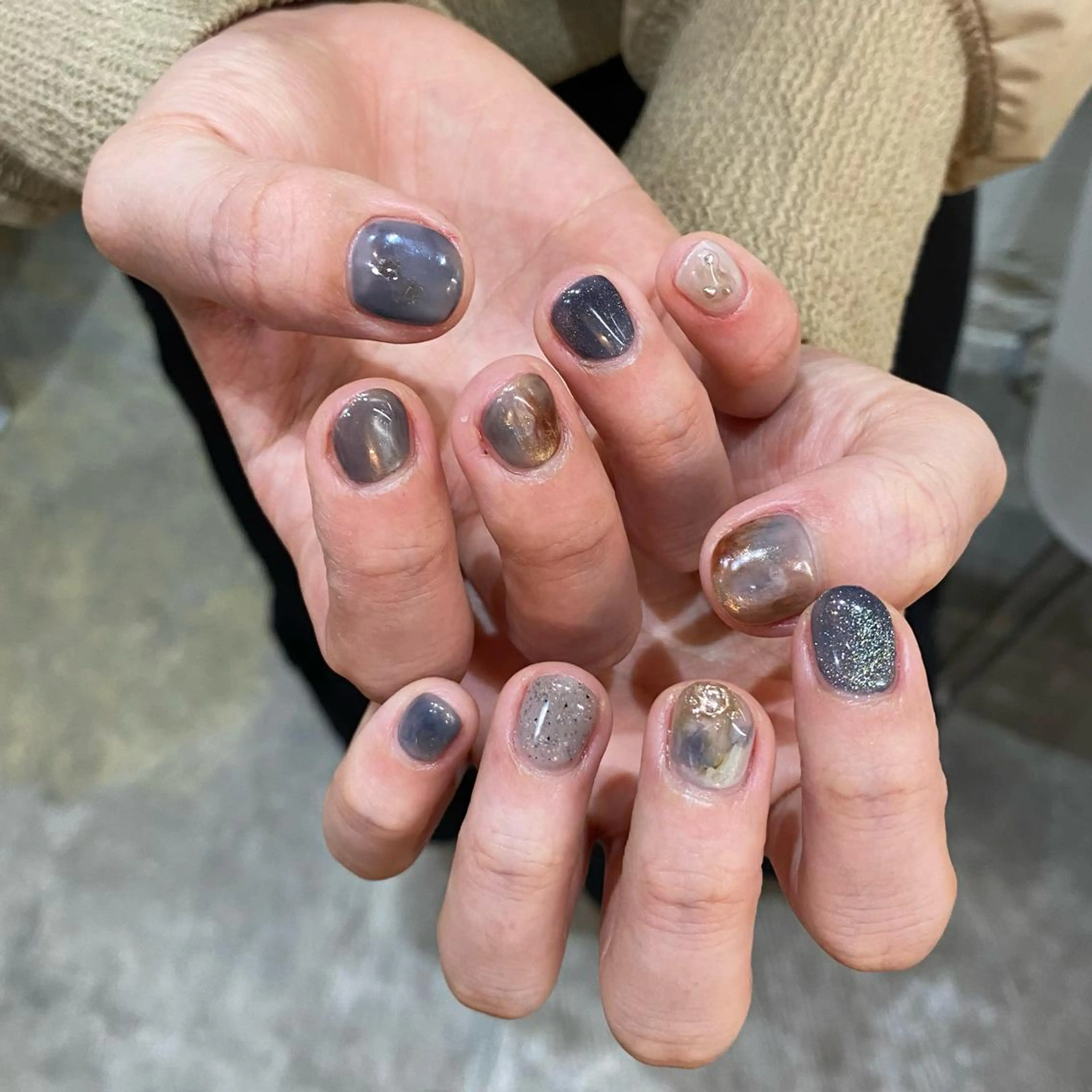 ネイル ブルー nable.所属・望月 実莉のネイルデザイン