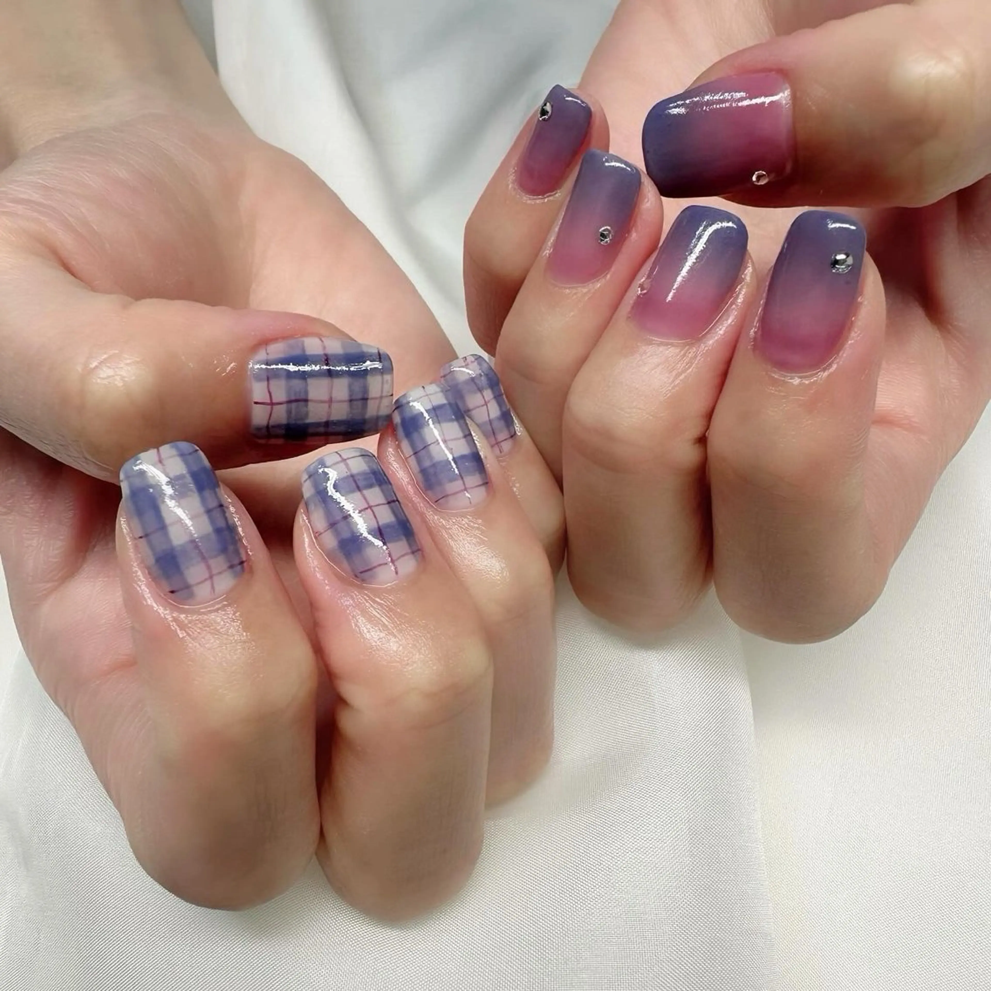 ネイル ブルー 氷ネイル・うるうるネイル 韓国ネイル ニュアンスネイル 冬ネイル 🪞KAPE NAIL 🪞のネイルデザイン