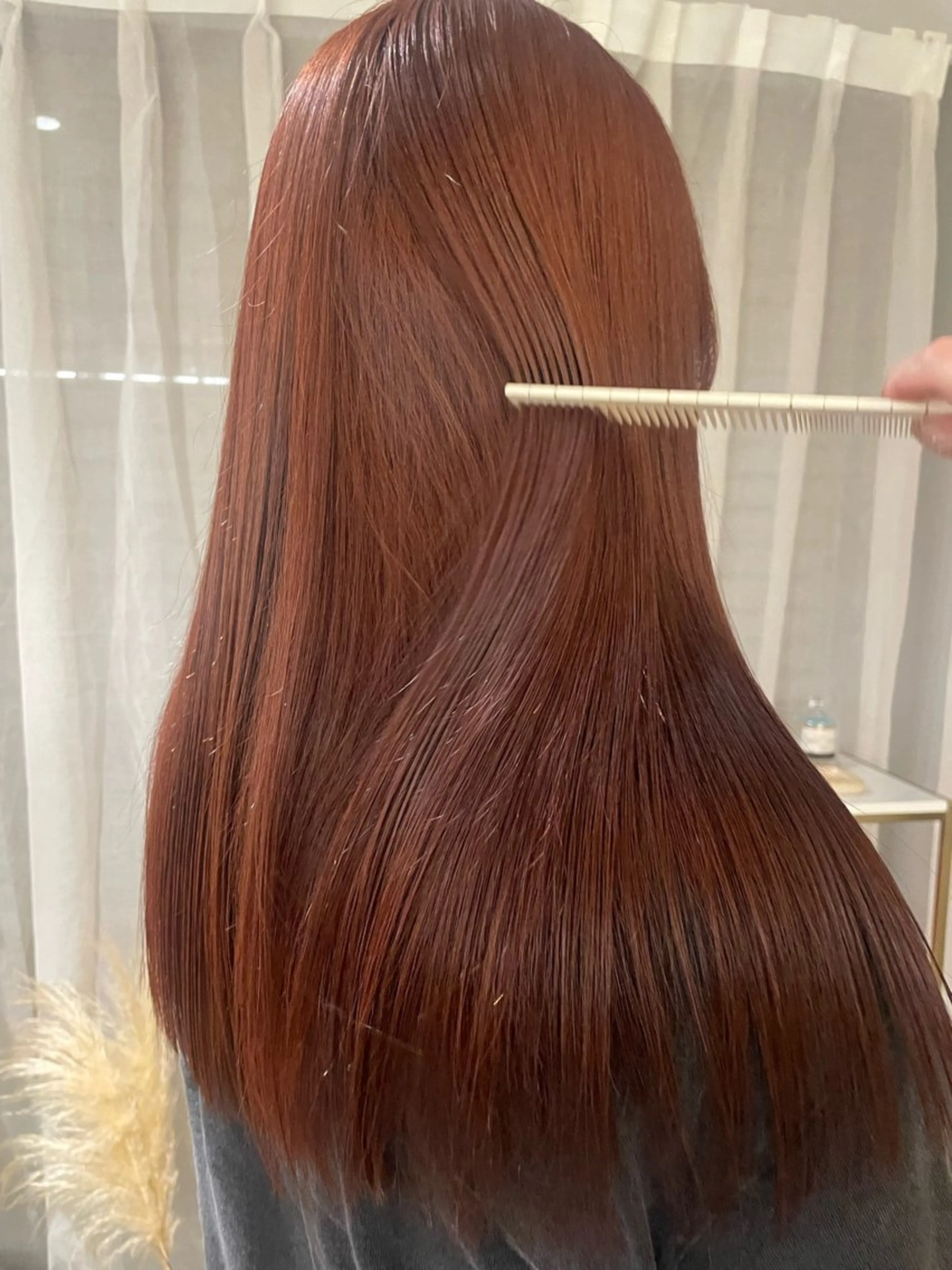 カラー オレンジ オレンジピンク ピンクカラー cipre 瑞稀のヘアスタイル