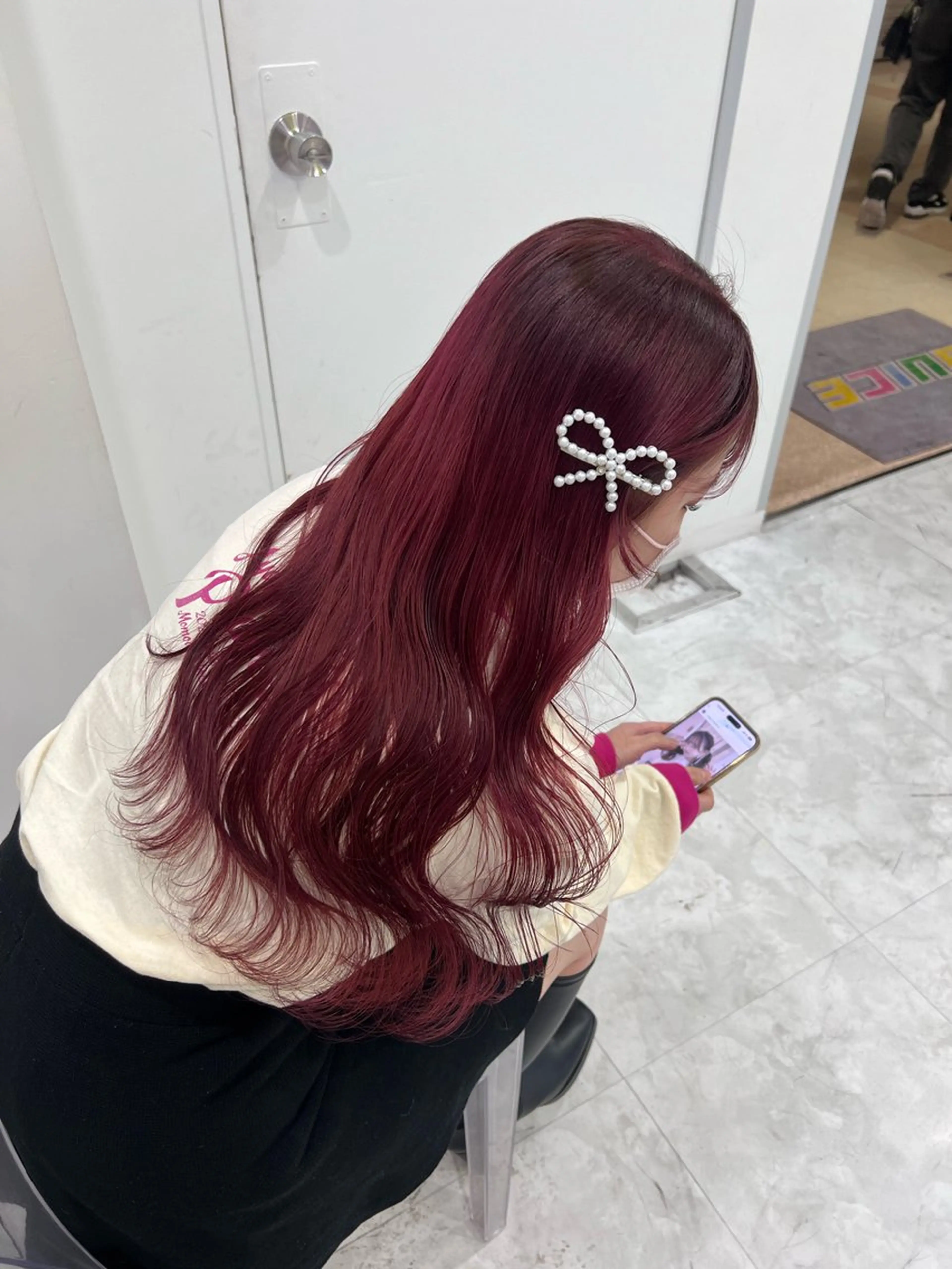 ロング カラー ヘアアレンジ ヘアカラー 上品な透明感カラー 寒色＆暖色ヘア💗のヘアスタイル