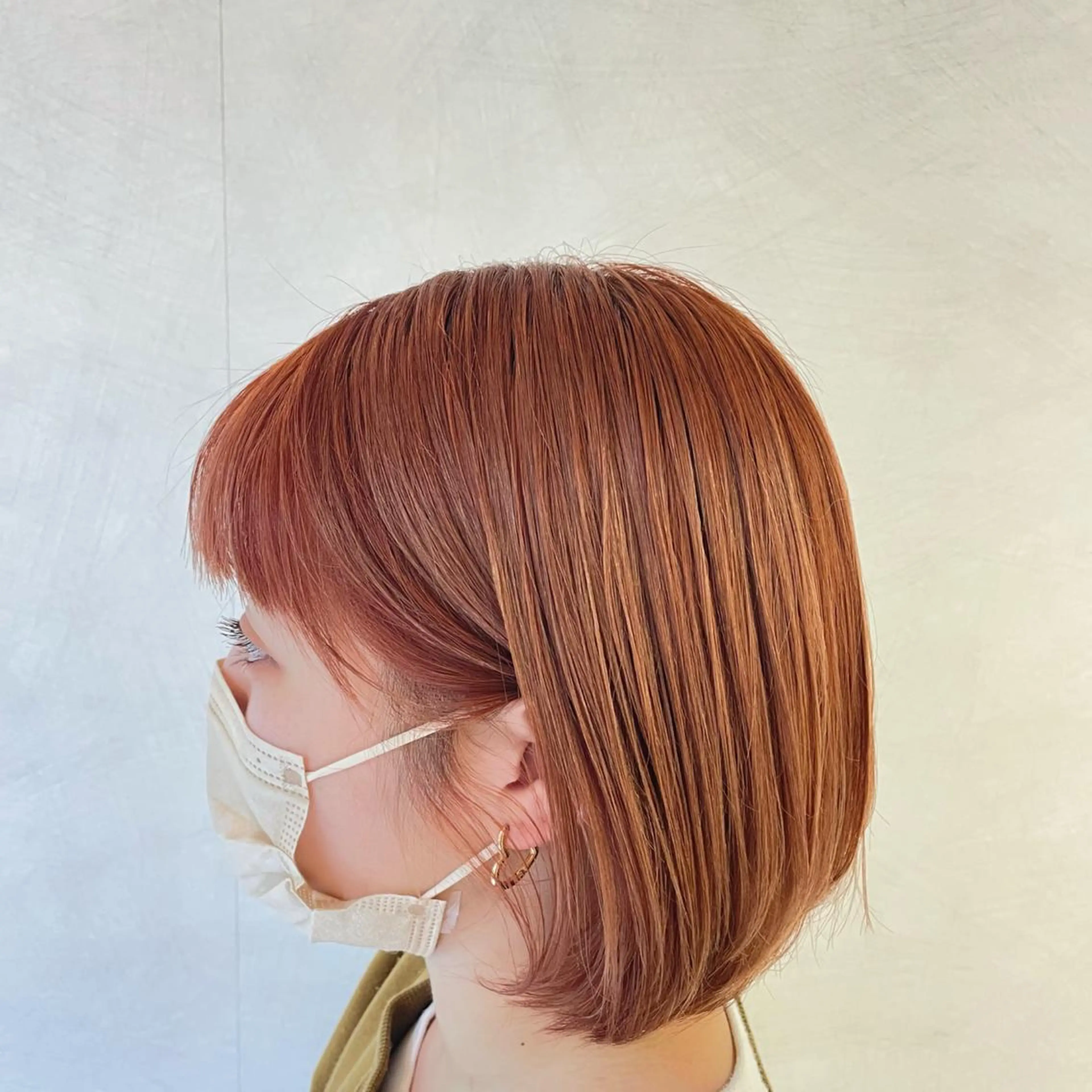 ショート カラー ブリーチ オレンジ ヘアカラー 韓国/透明感カラー さなのヘアスタイル