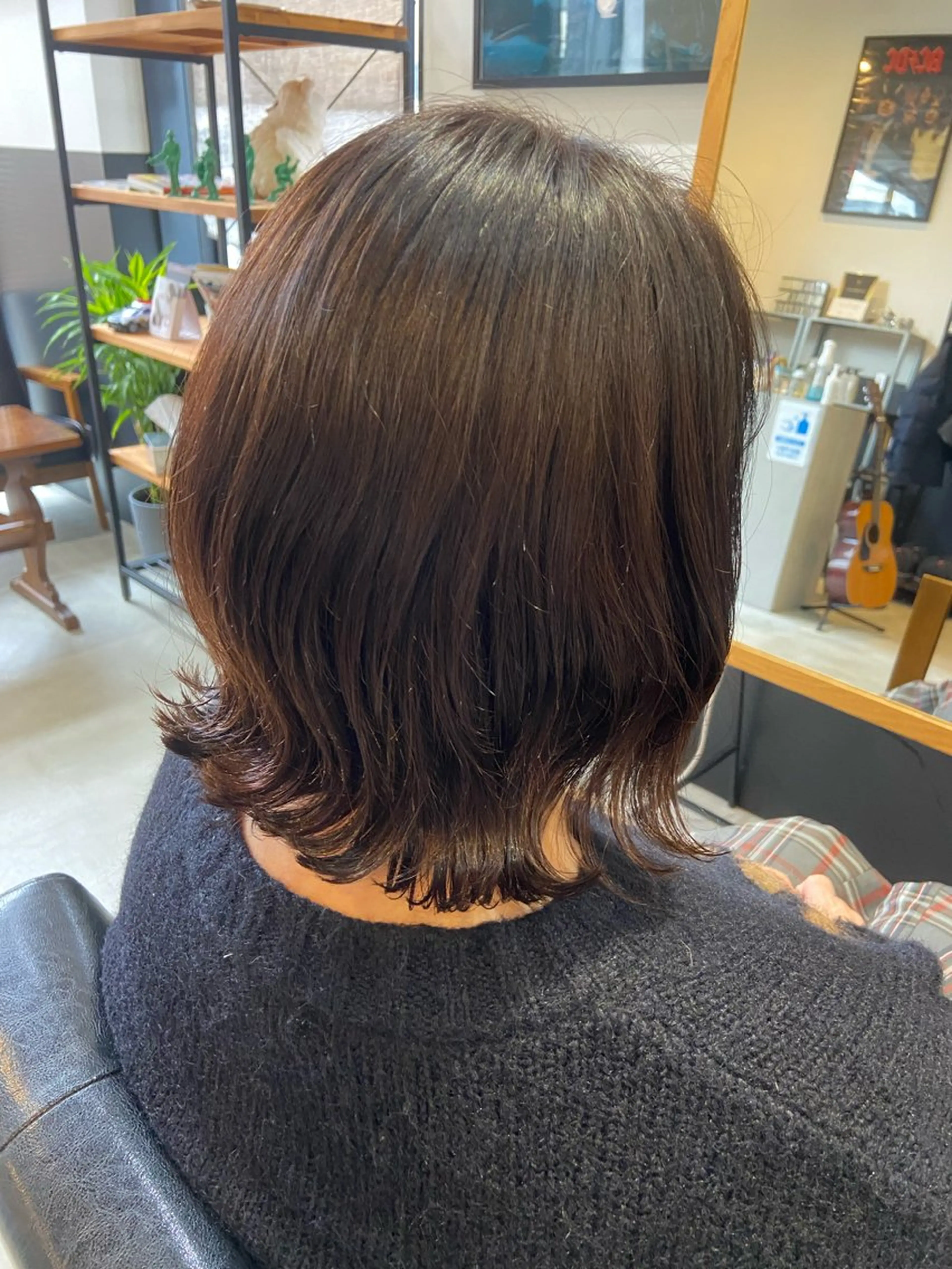 ミディアム くせ毛 外ハネヘア カット ヘアカラー hair salon TOKUNAGA所属・💫縮毛矯正/ カット💫徳永あい子のヘアスタイル