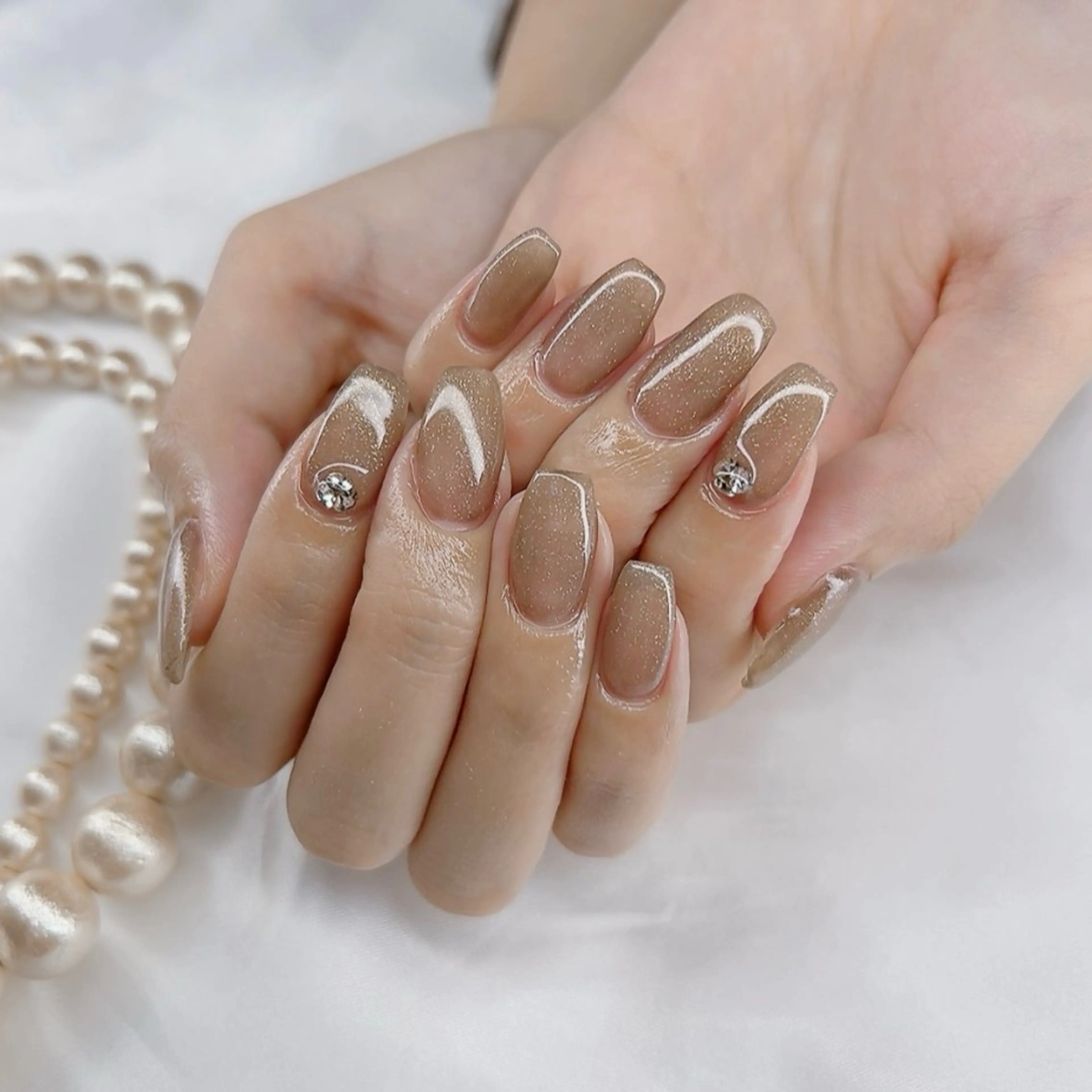 ネイル ラメ(グリッター) ワンカラーネイル ハンドネイル Charlie所属・Charlie 🖤のネイルデザイン