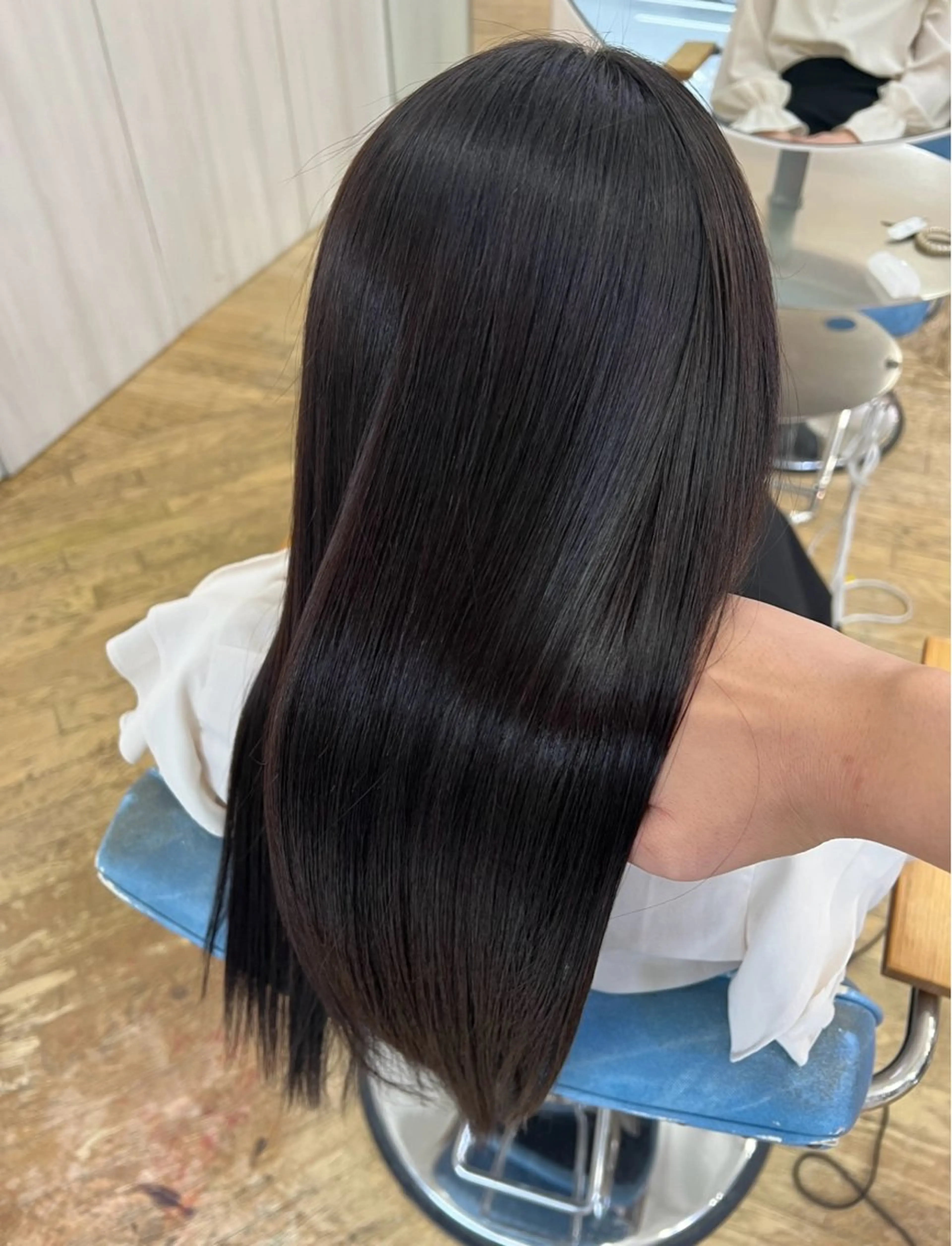 セミロング 縮毛矯正 デザインカラー/ コーンロウのヘアスタイル