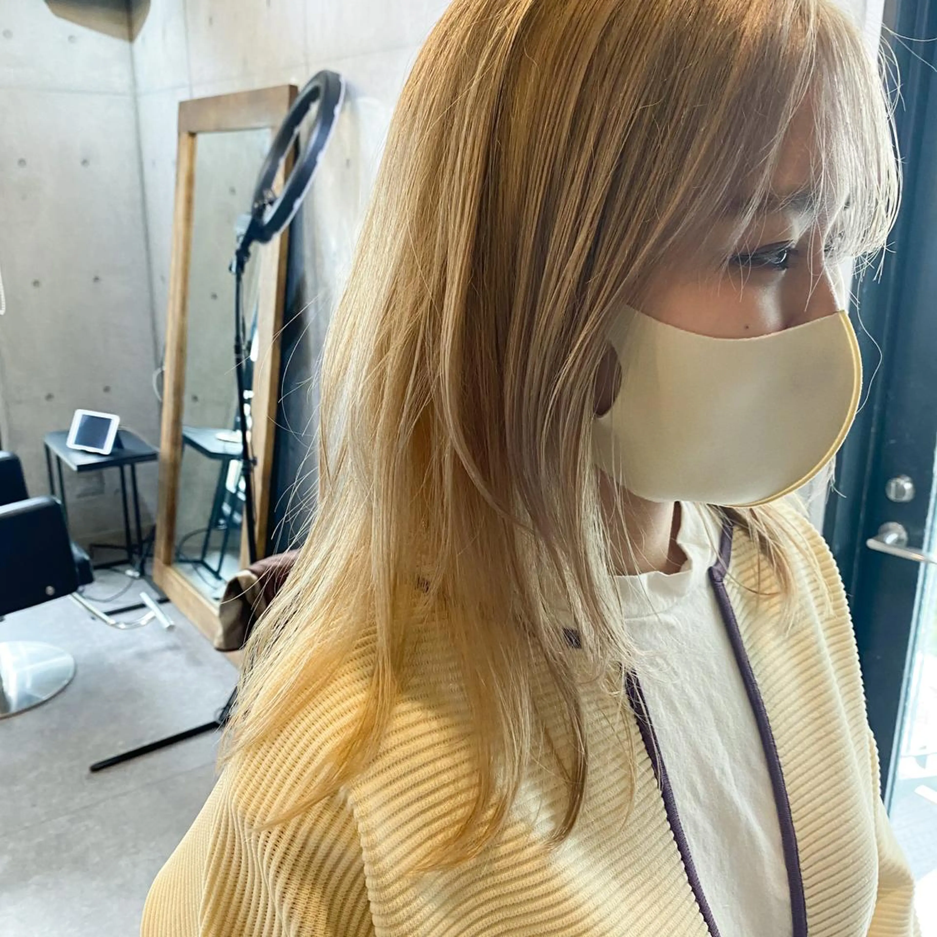 ロング カラー 艶髪ブリーチ 永井竜也のヘアスタイル