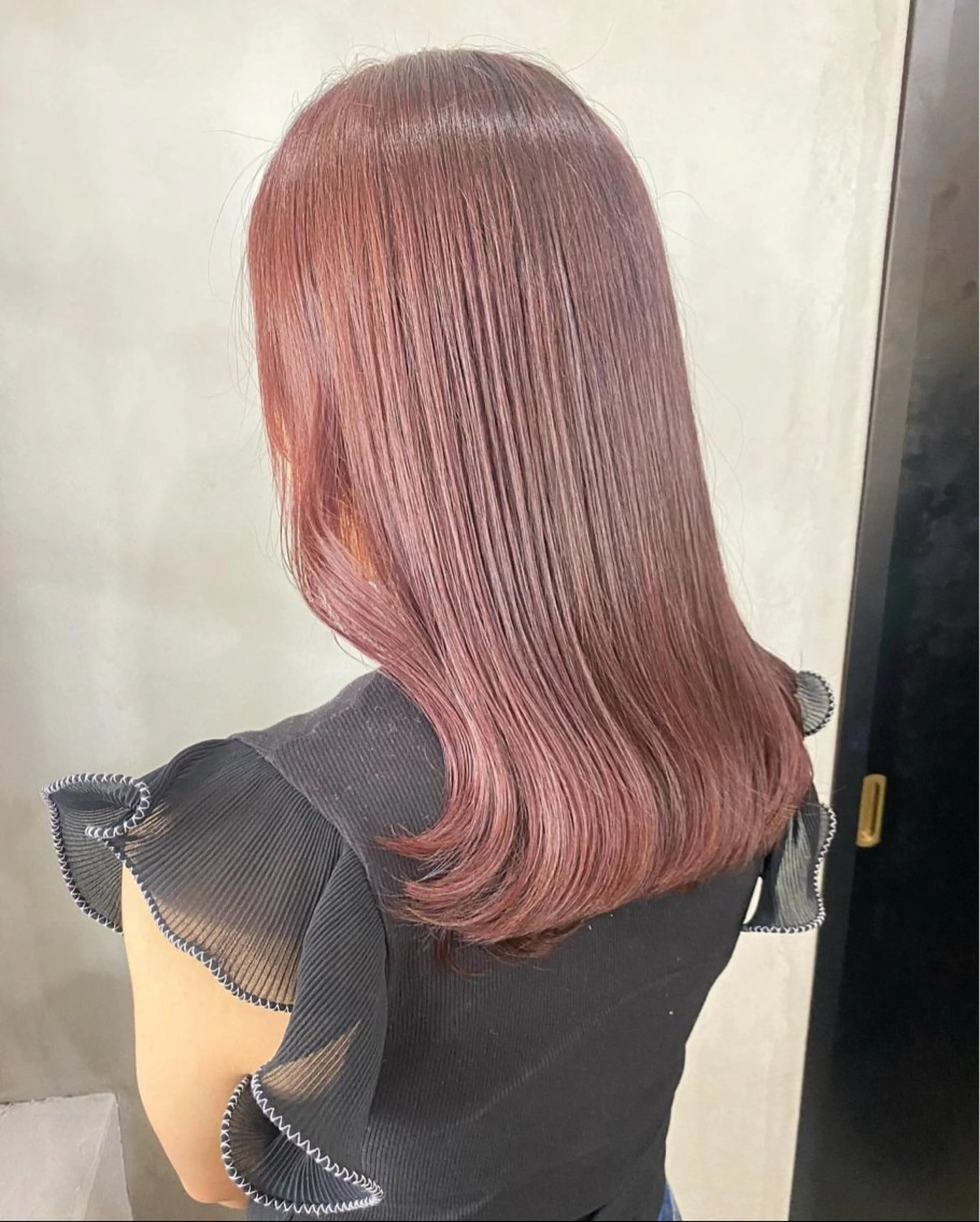 ロング カラー オレンジピンク ✨メンズ縮毛モデル 募集✨イブキのヘアスタイル