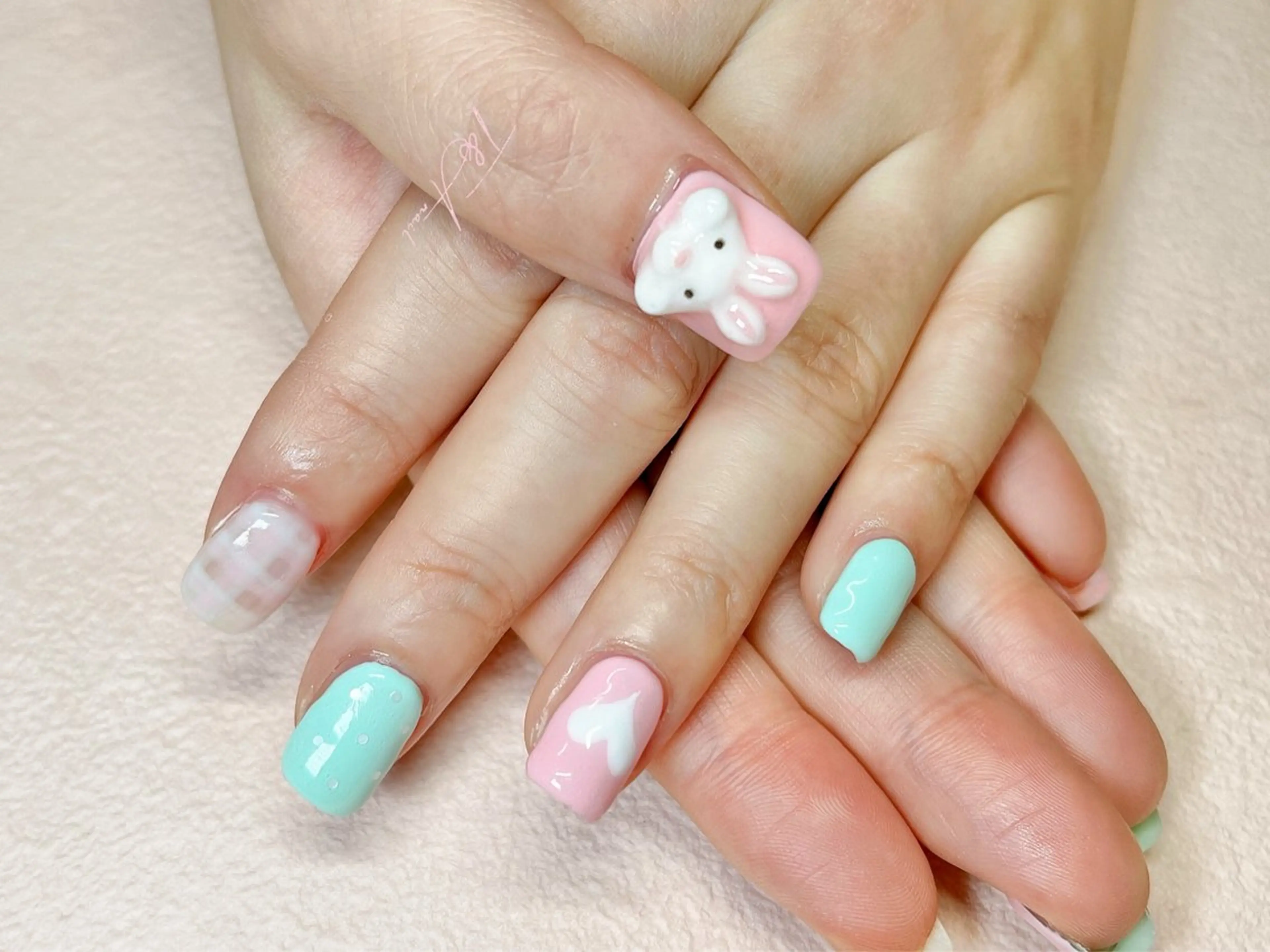ネイル ジェルネイル ハート ニュアンスネイル パステルネイル スカルプネイル ハンドネイル T&A nailのネイルデザイン