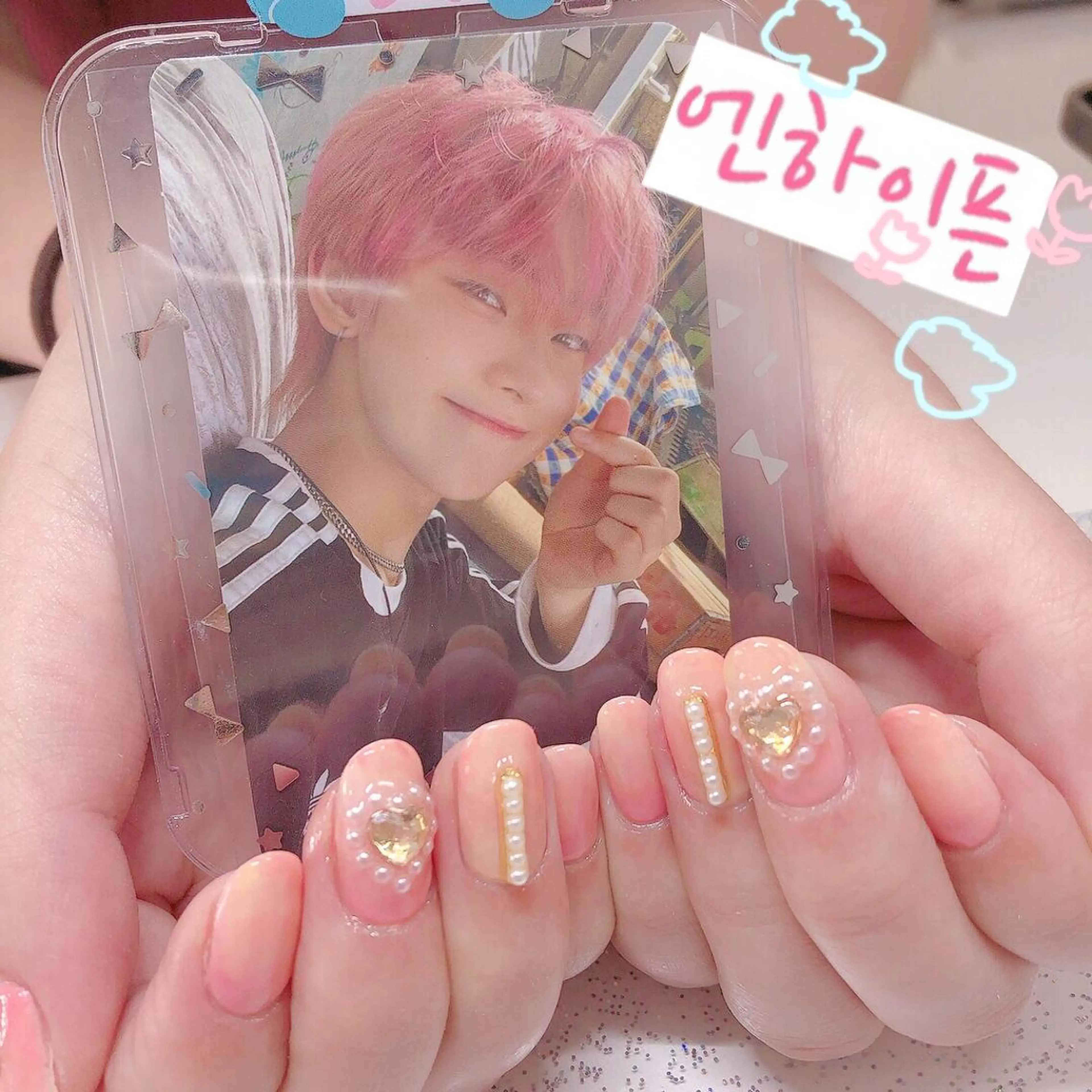 ネイル アートネイル ハート 韓国ネイル ニュアンスネイル ストーンネイル ハンドネイル plume nail ☆韓国ネイルのネイルデザイン