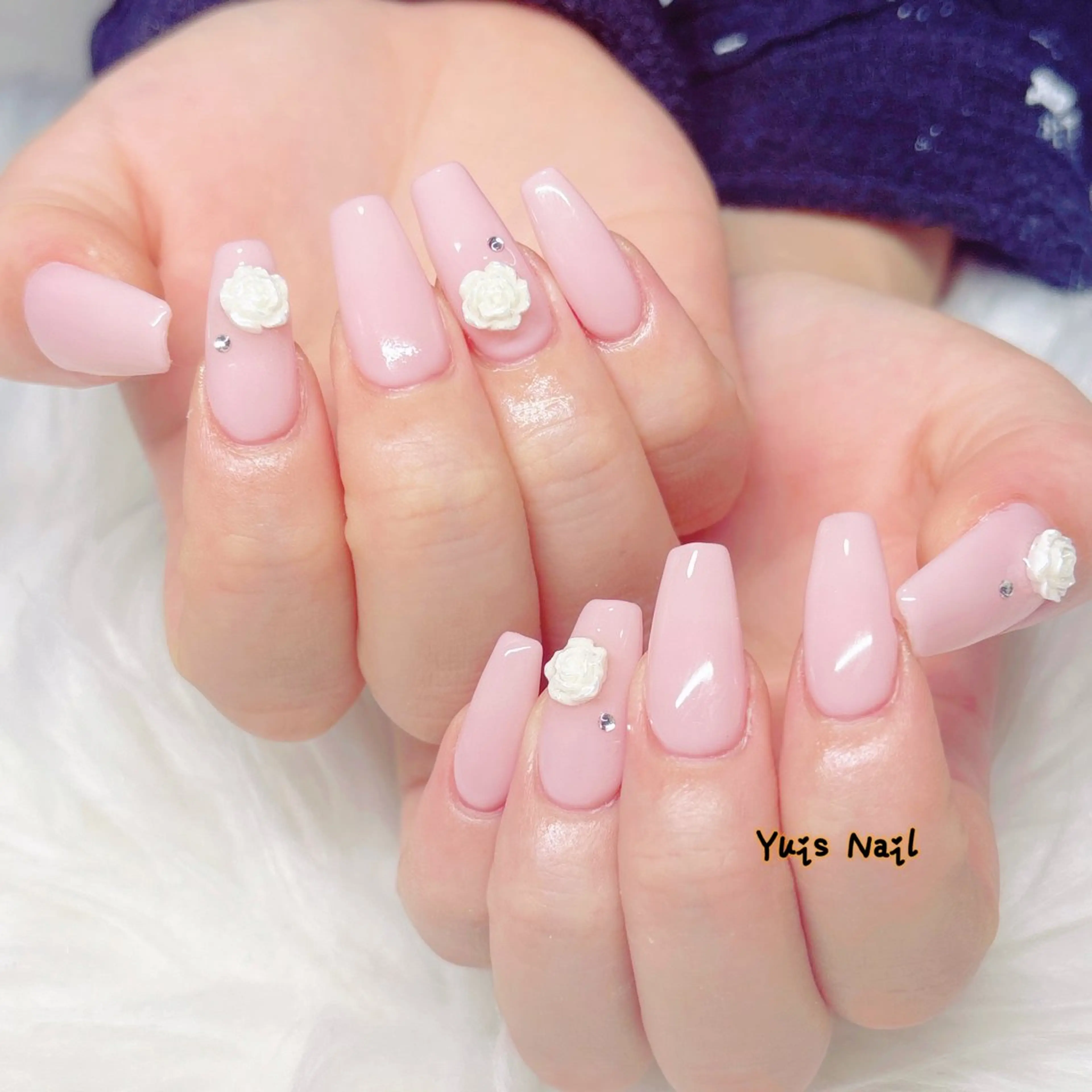 ネイル 持ち込み オフィスネイル ピンク シンプルネイル 春ネイル ハンドネイル Yuis Nailスカルプ専門のネイルデザイン