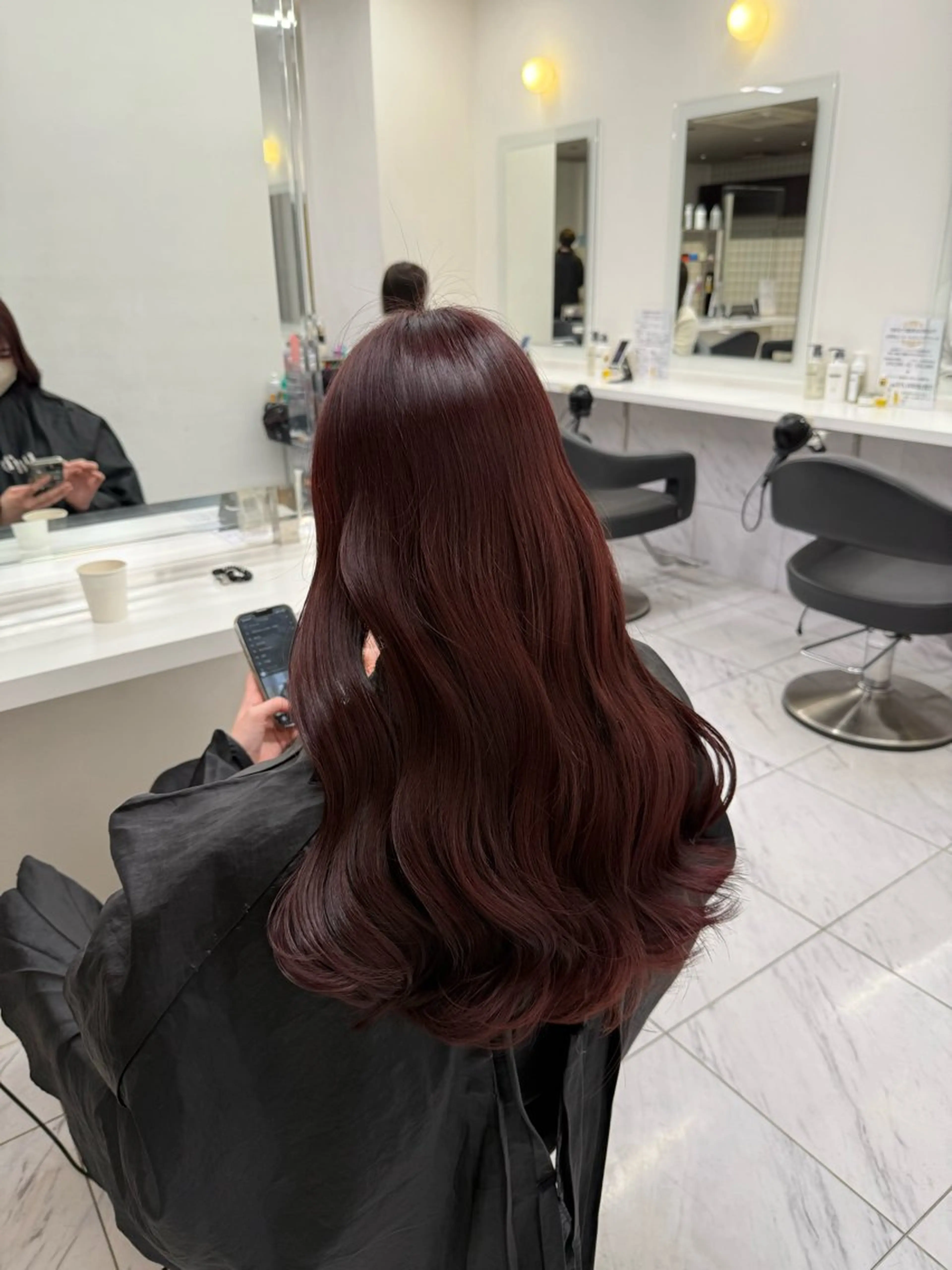 ロング カラー ヘアアレンジ ヘアカラー トリートメント ヘッドスパ 💗暖色特化ピンク/ 赤髪💗HARUNAのヘアスタイル