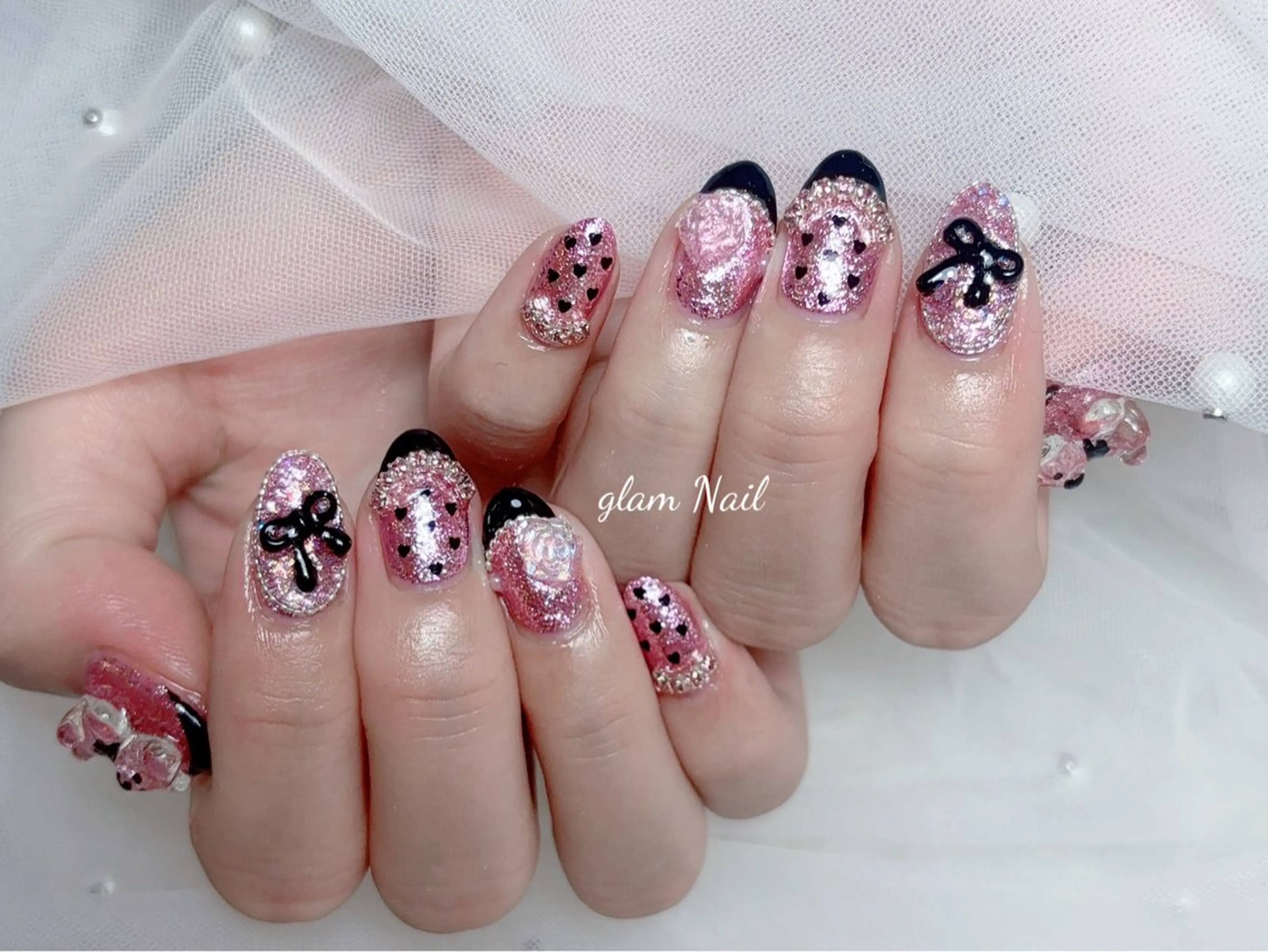 ネイル エツメ💅 長さだし🎀デザインのネイルデザイン